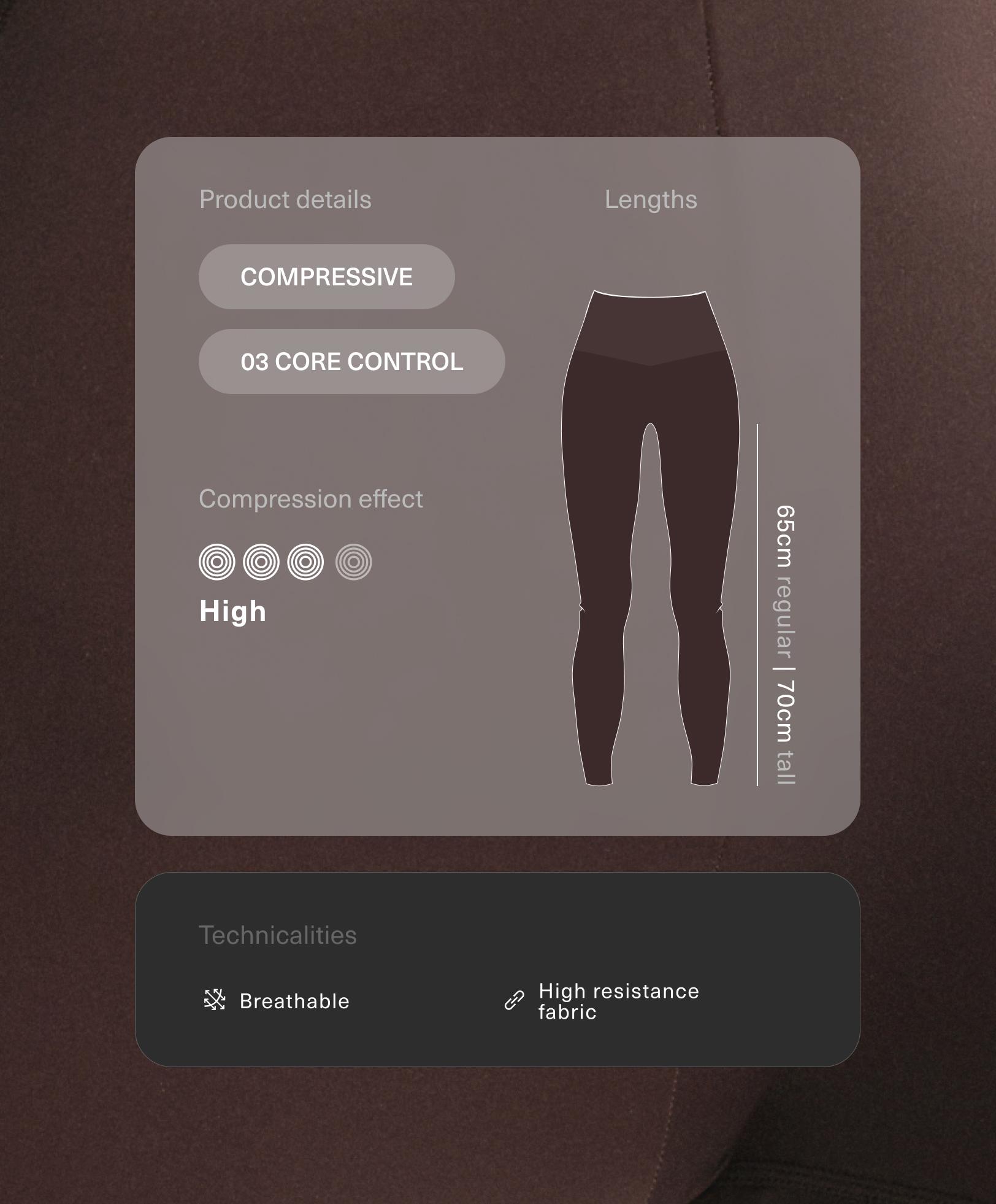 Knöchellange high rise Compressive Core Control Leggings