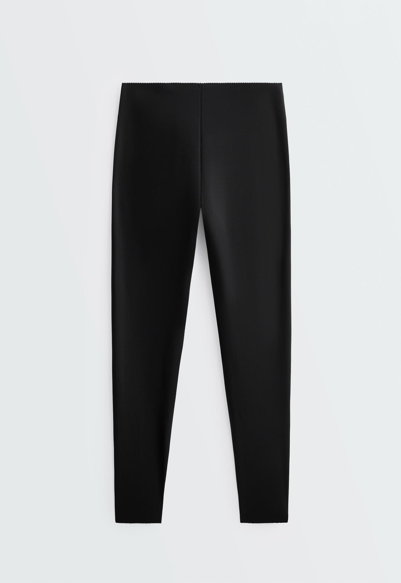 Compressive raise up high-rise ankle-length leggings — BLACK