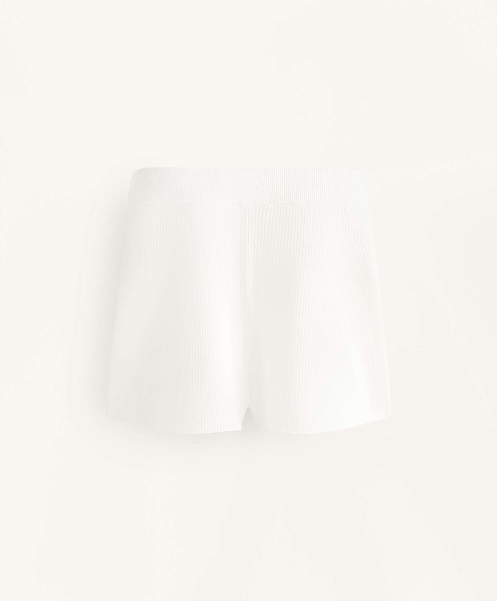 Washed knit shorts — WHITE