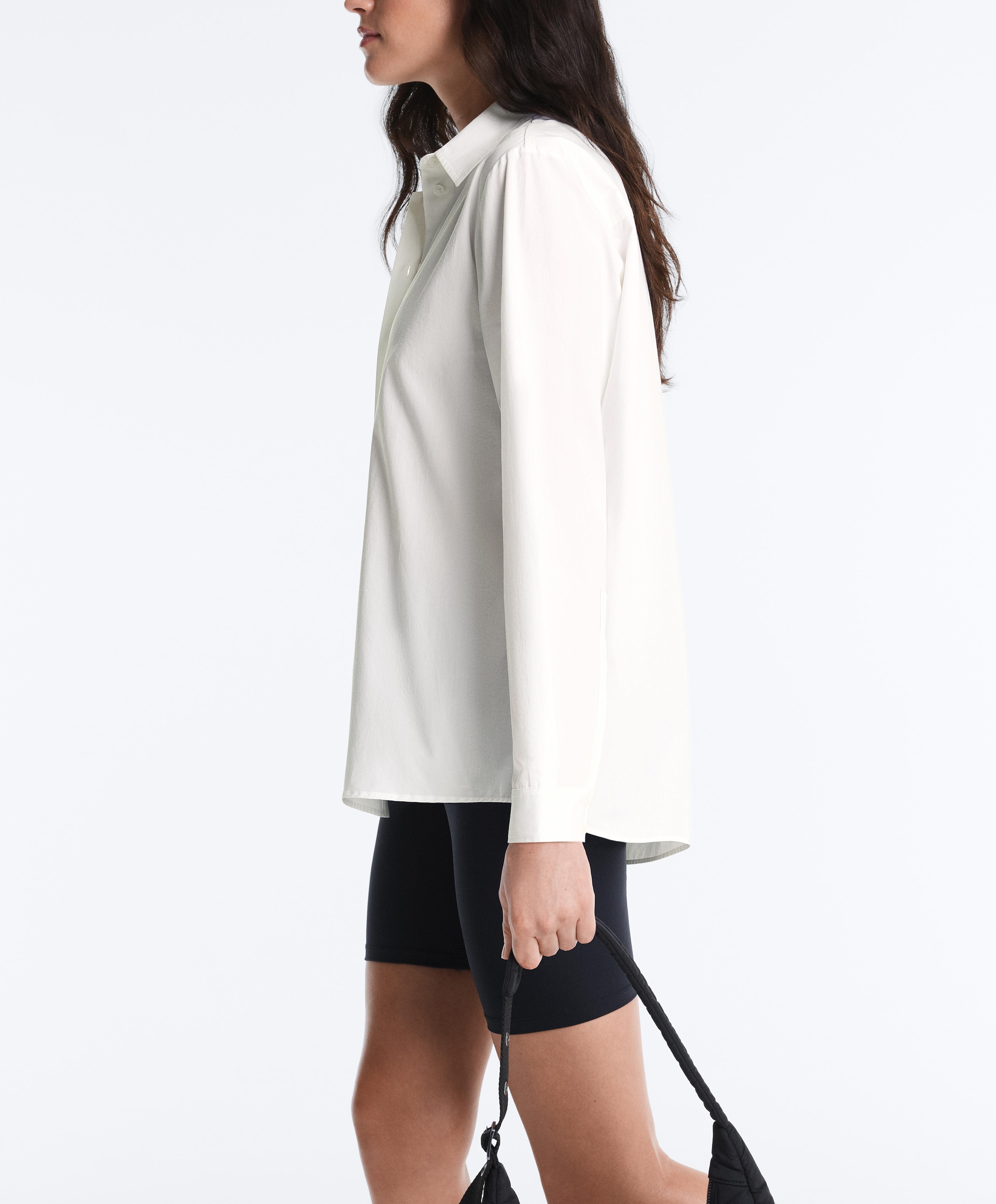 100% cotton long-sleeved shirt — WHITE