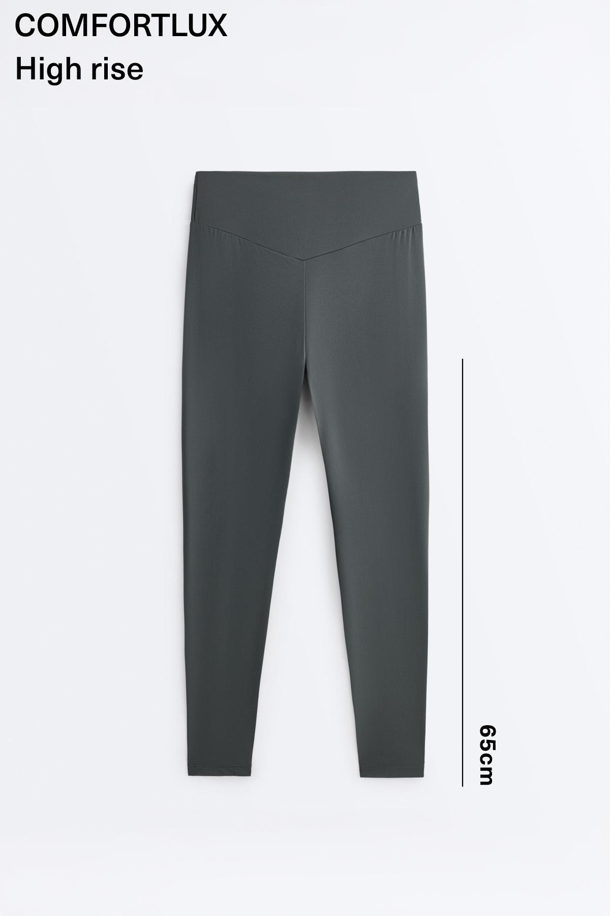 Comfortlux high-waisted ankle-length leggings — STEEL GREY