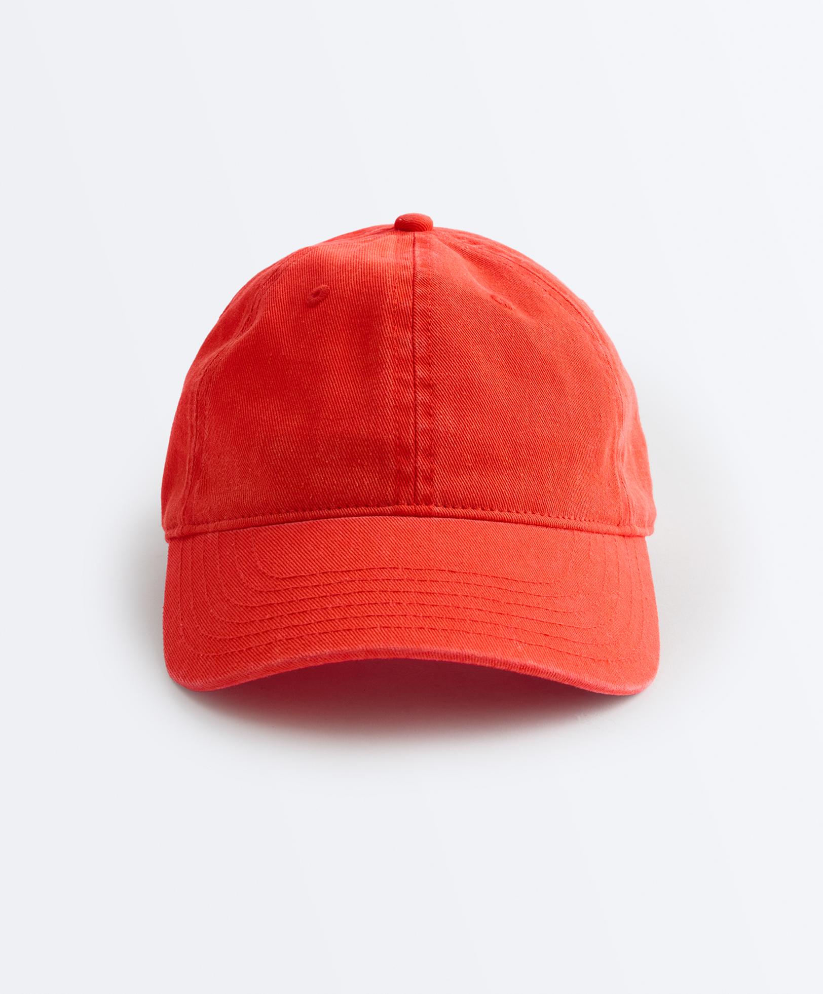Washed-effect 100% cotton cap — BRIGHT ORANGE