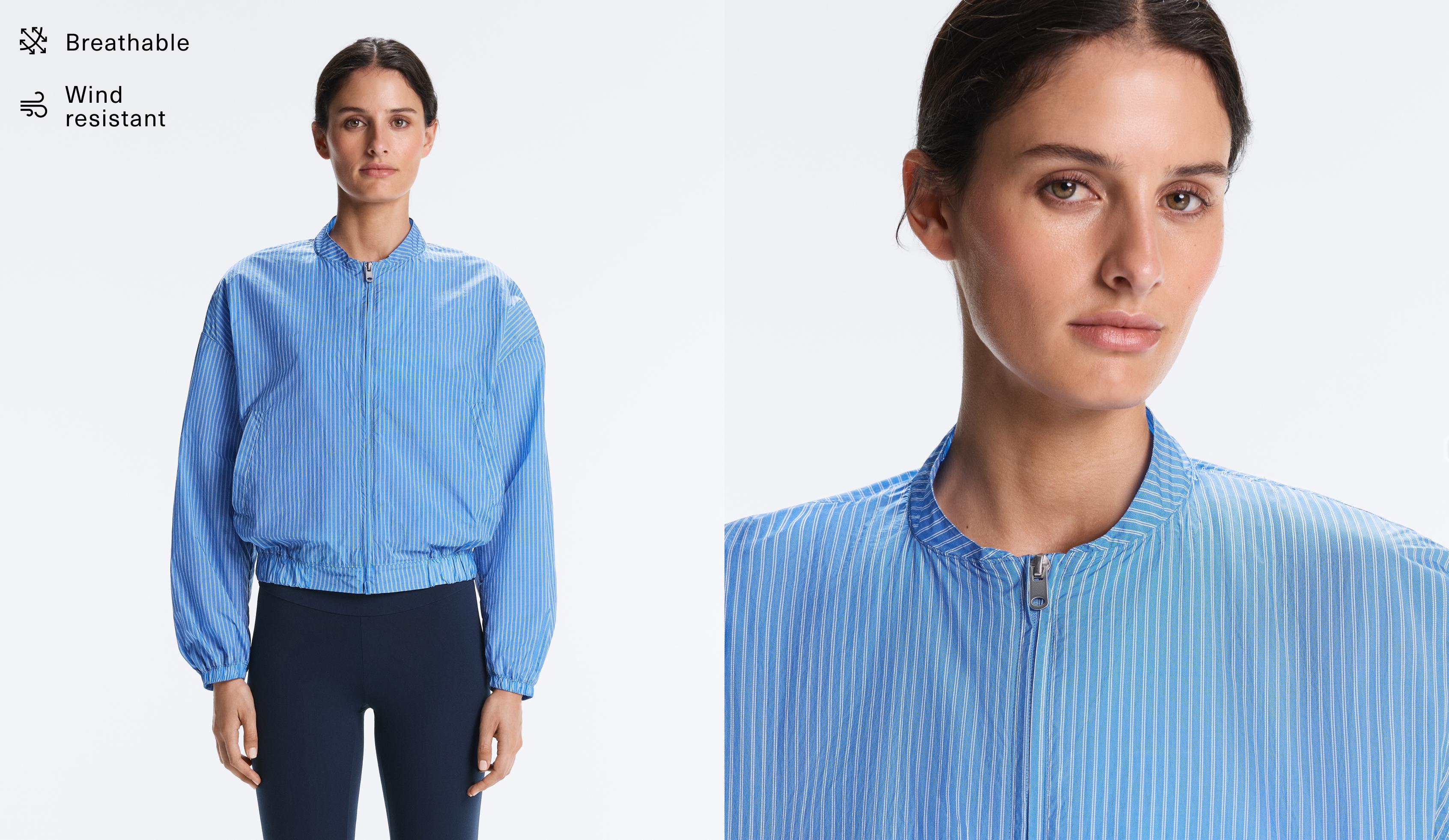 Track jacket with stripes — PALE LAVENDER BLUE
