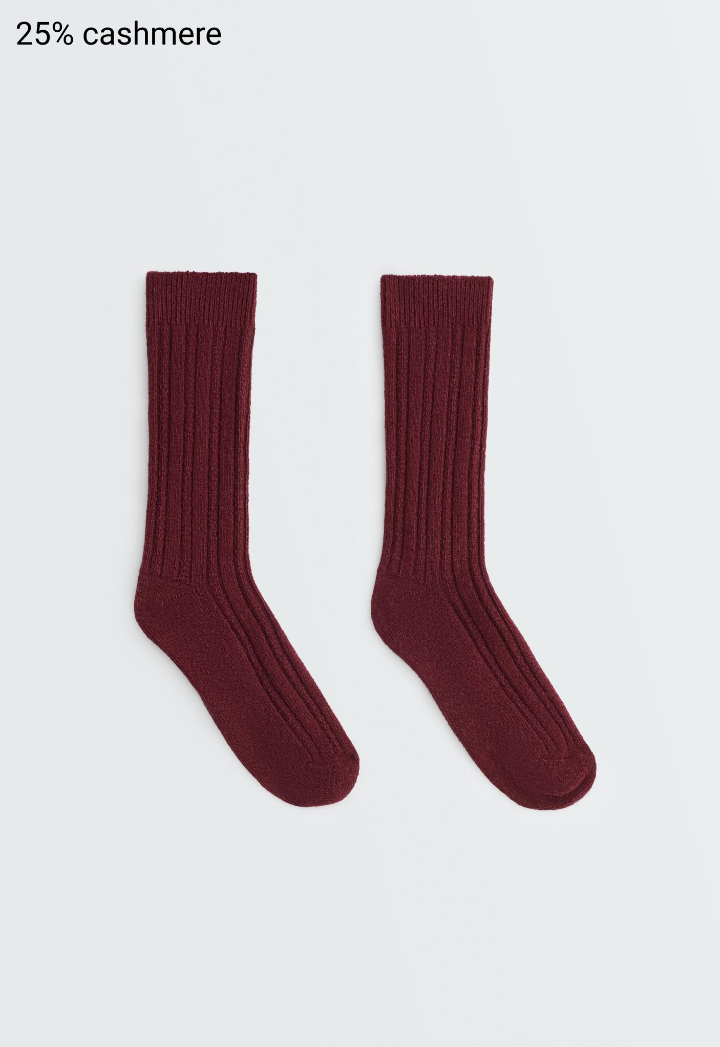 Classic socks in 25% cashmere 11% wool — PLUM