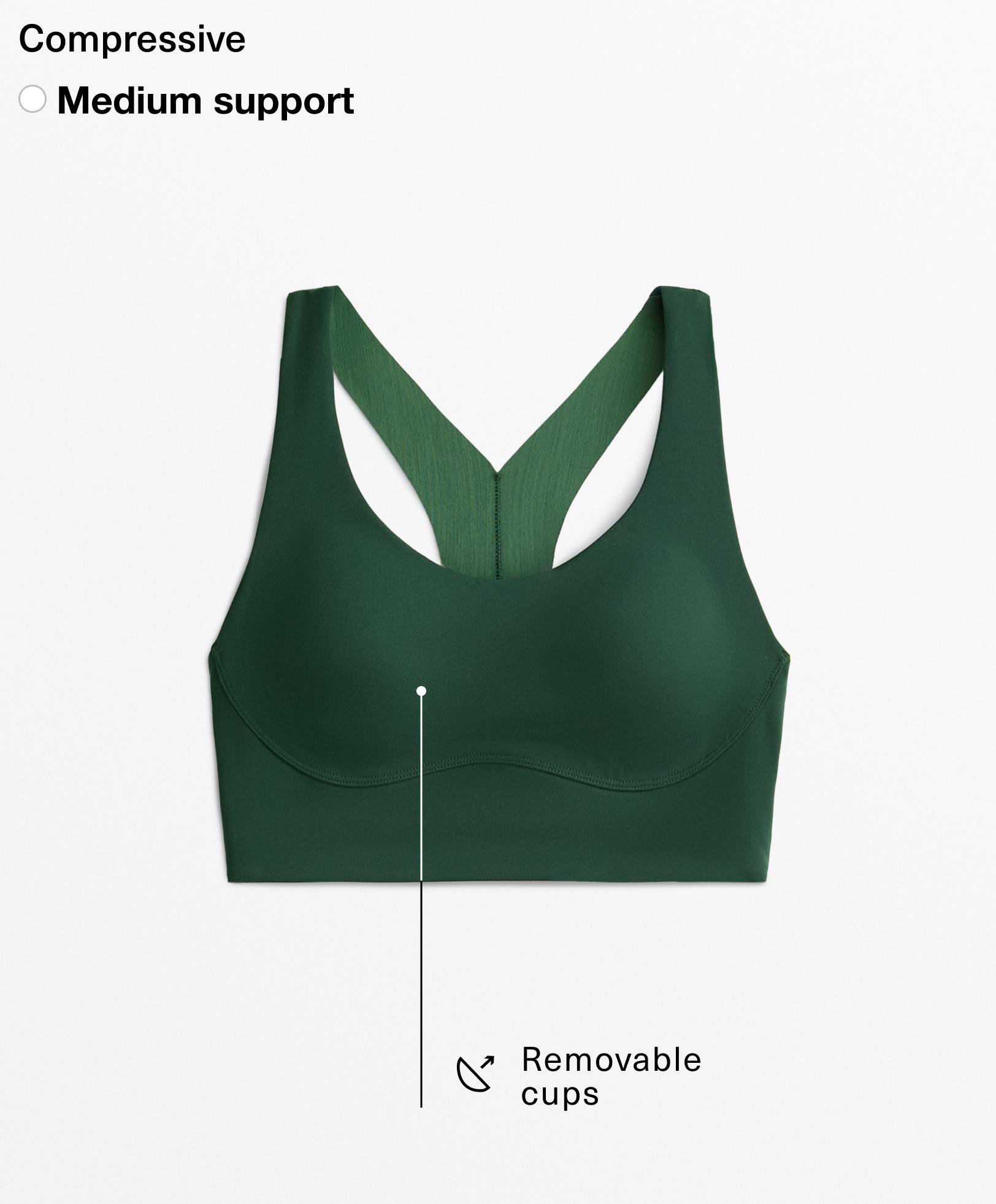 Medium-support compressive bra with cups