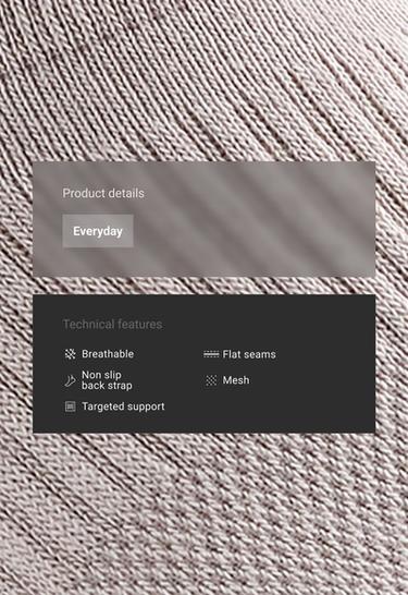 3 pairs of high-cut cotton blend invisible sports socks — PALE MINK 2