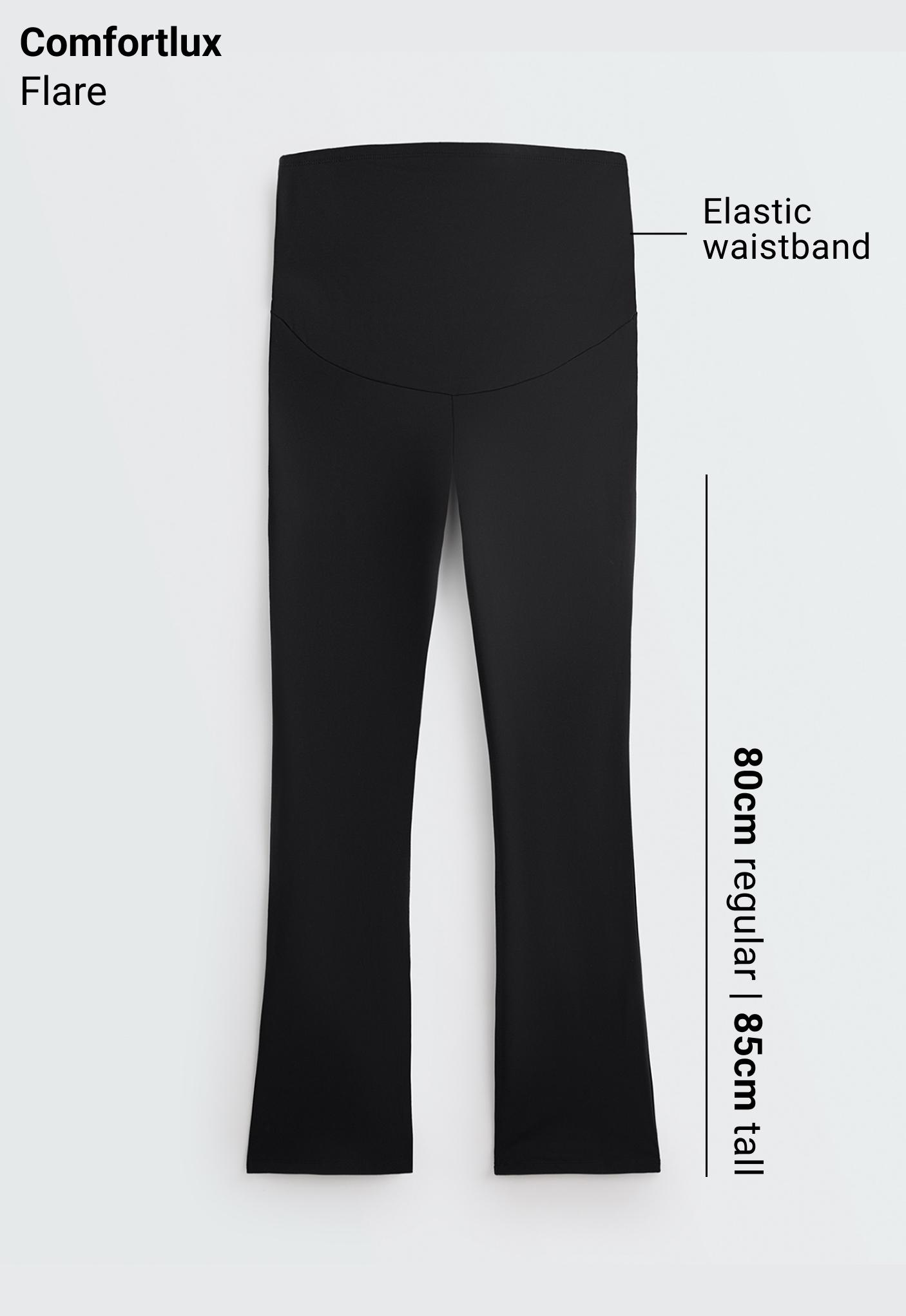 Maternity Comfortlux flare trousers — BLACK