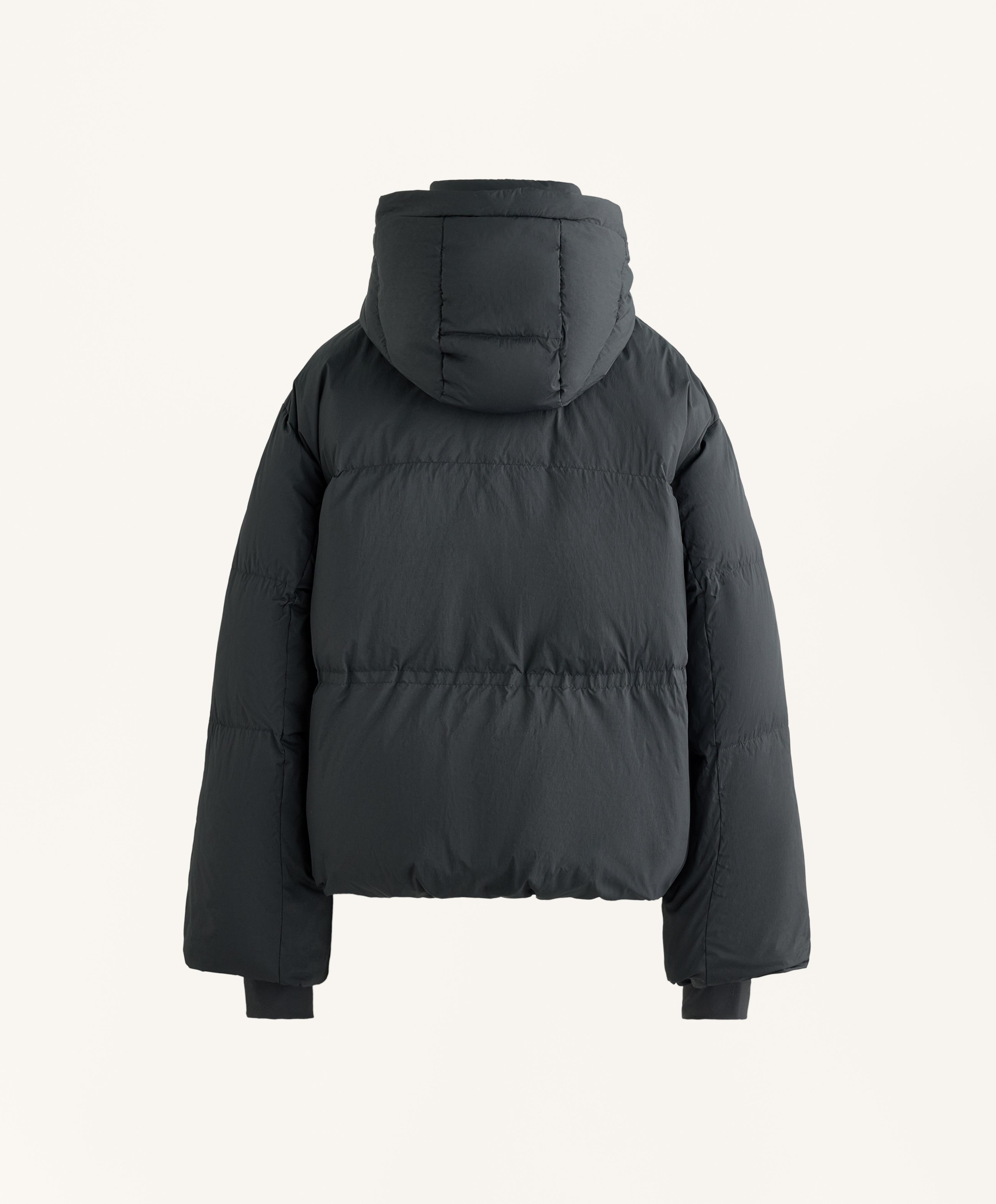 Short 100% down puffer jacket — ASPHALT