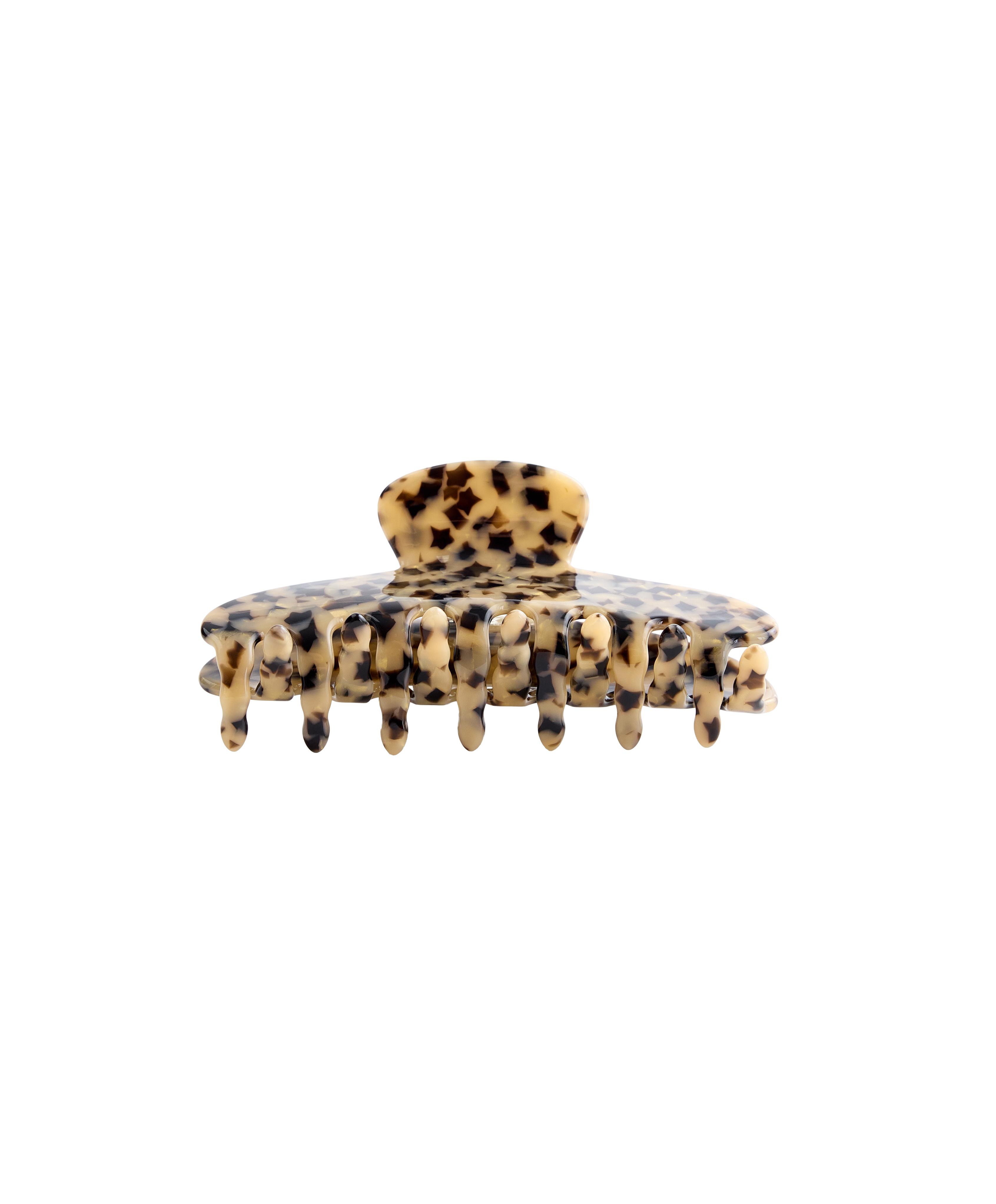 Large printed hair claw — CHESTNUT