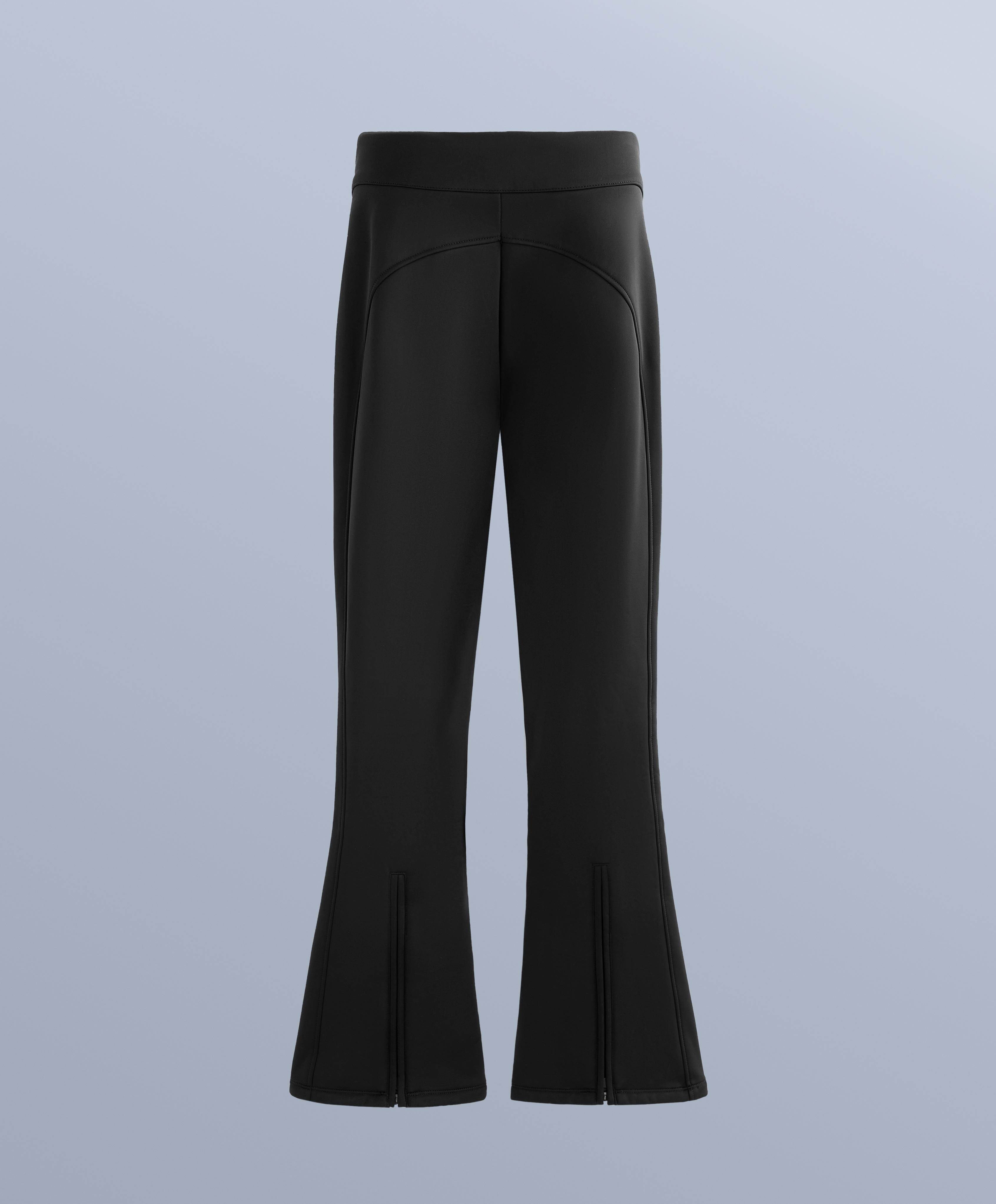 Water-resistant flare stretch SKI trousers — BLACK