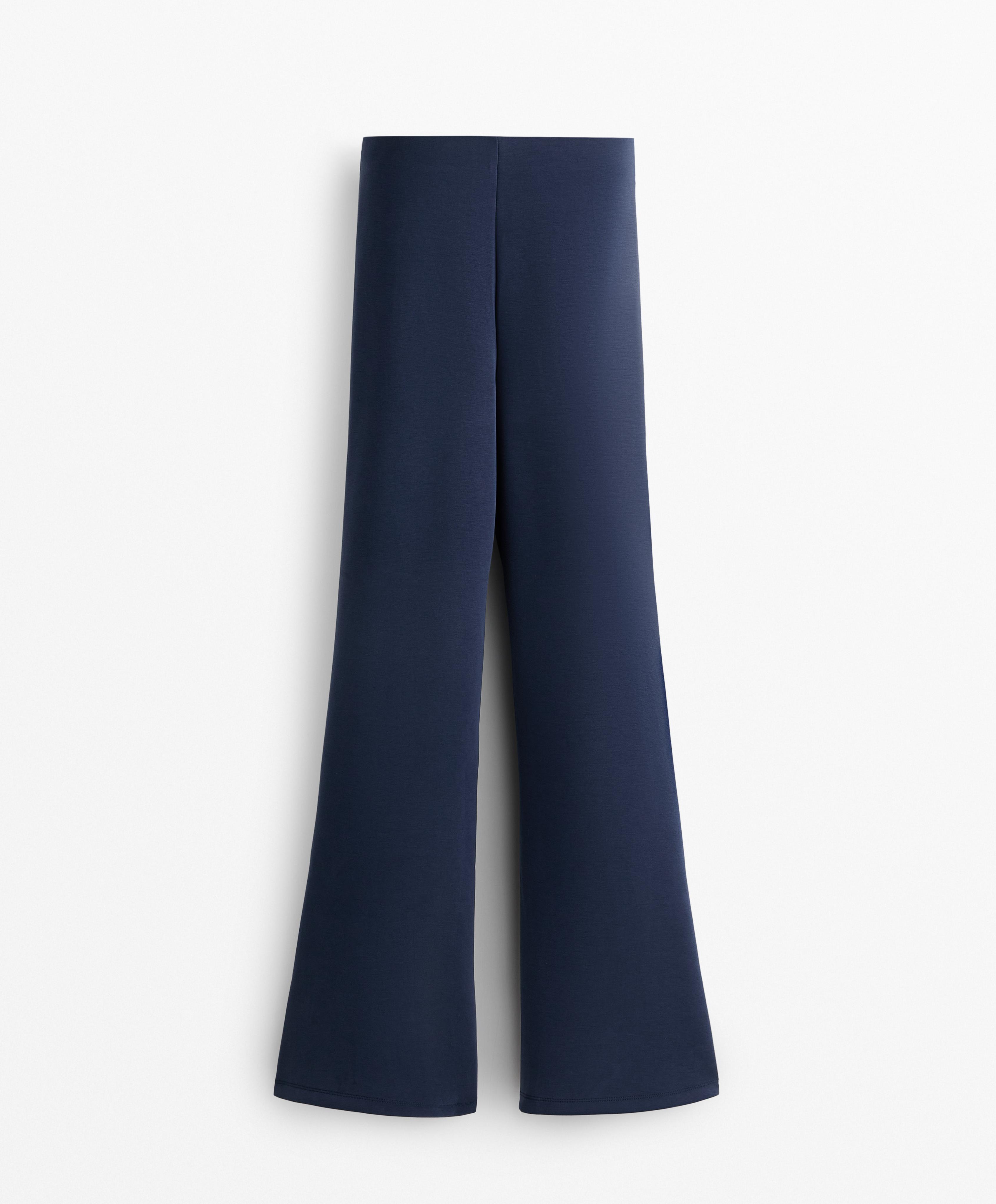 Crease flare trousers with brushed modal