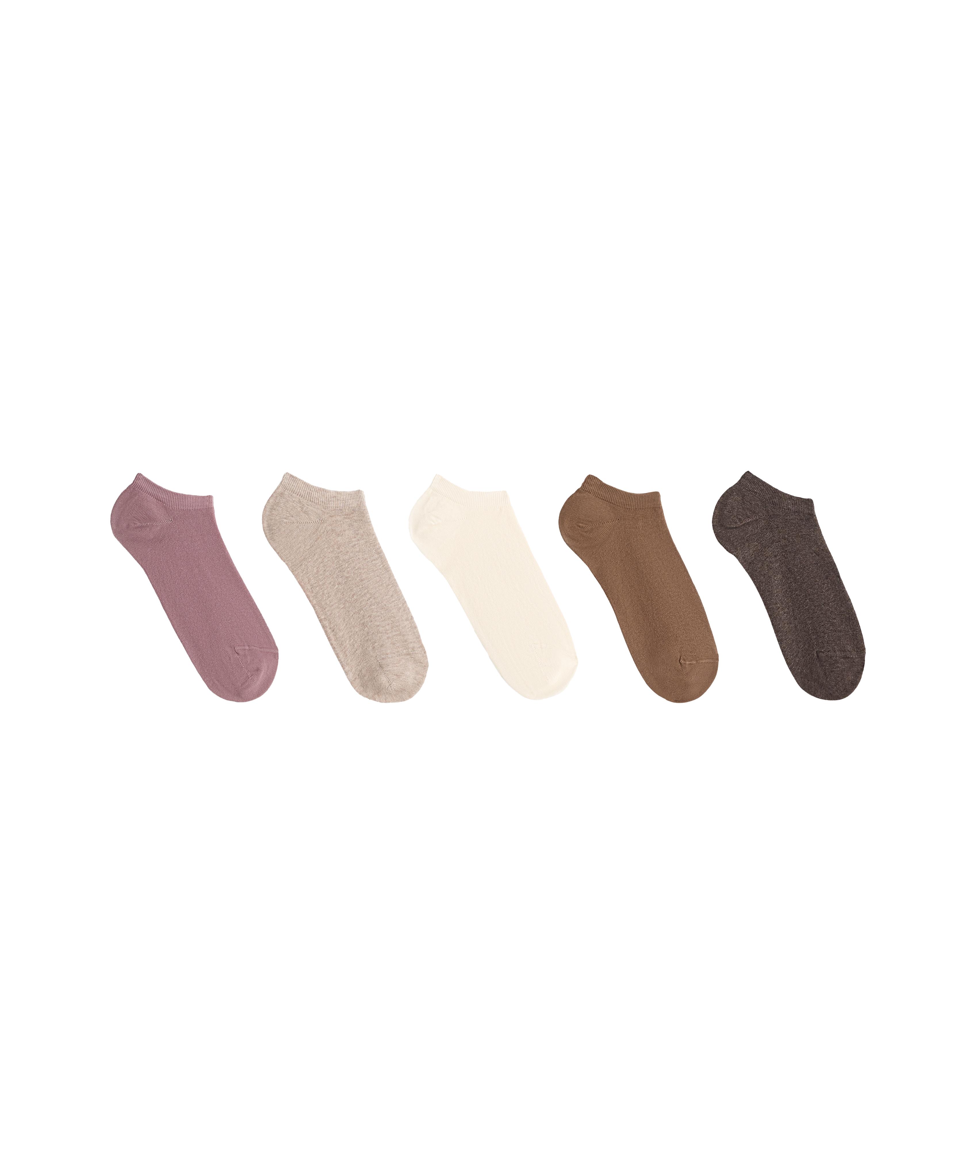 5 pairs of cotton blend sneaker socks — VINTAGE PINK