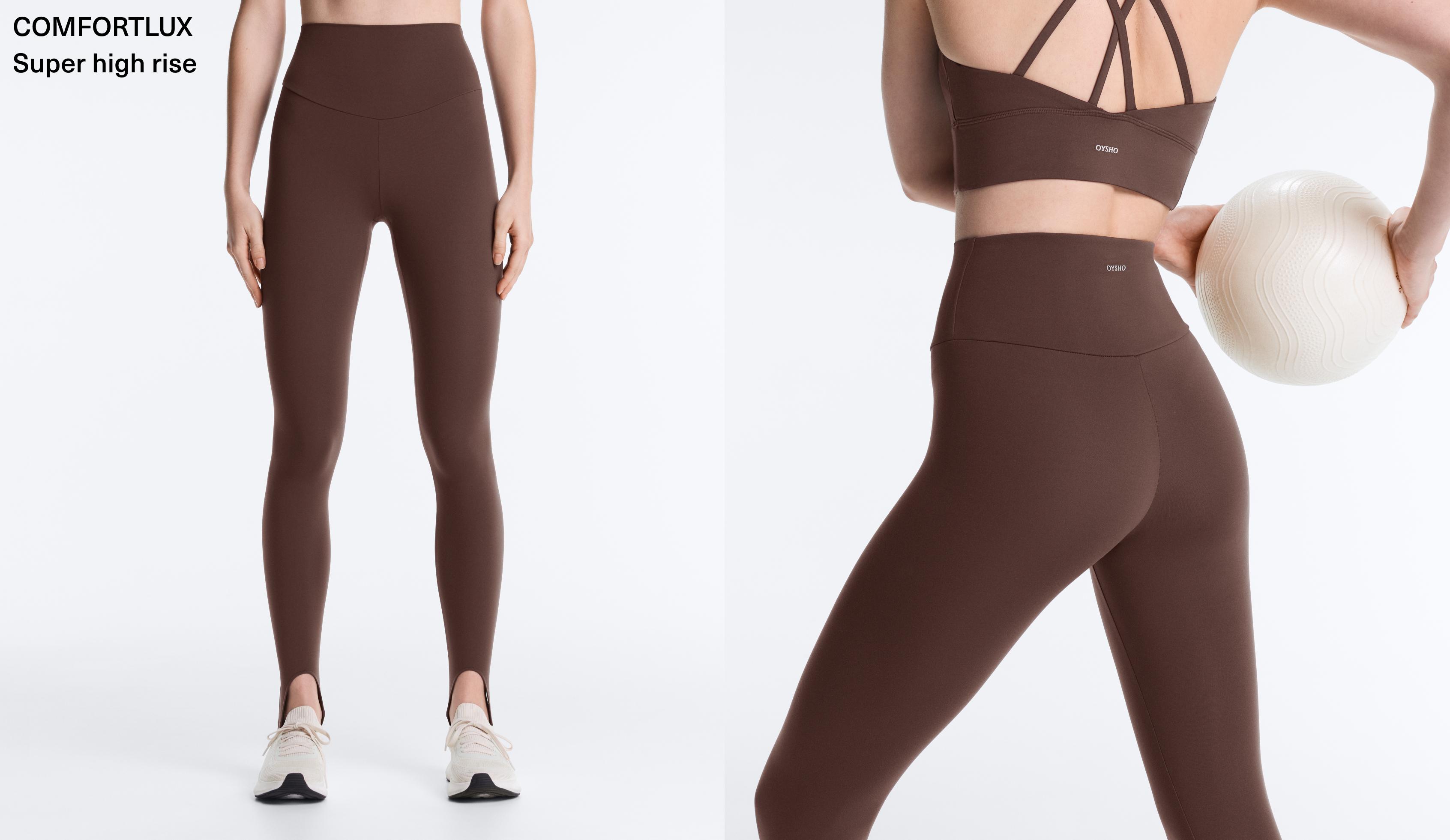 Comfortlux super-high-rise ankle-length leggings — BROWN