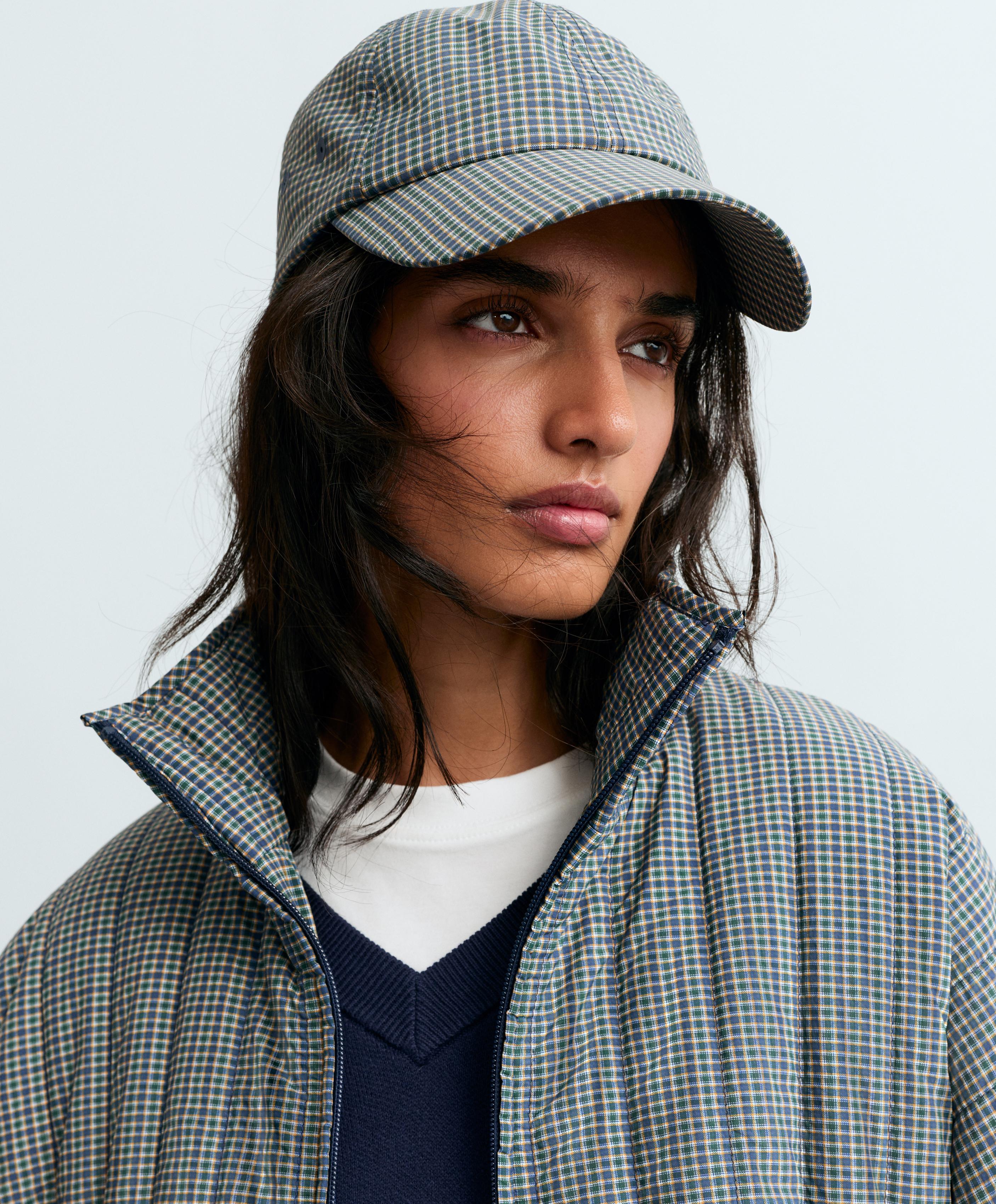 Checked print cap — BRIGHT LAVENDER