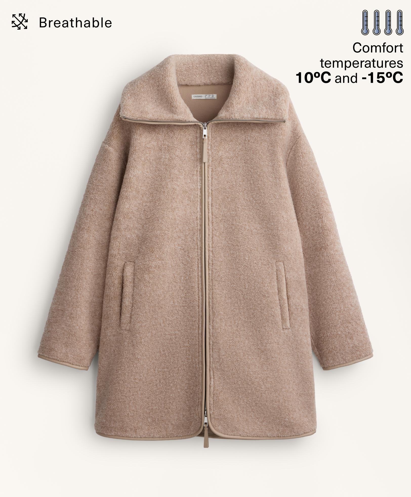 Long faux-shearling jacket Long faux-shearling jacket