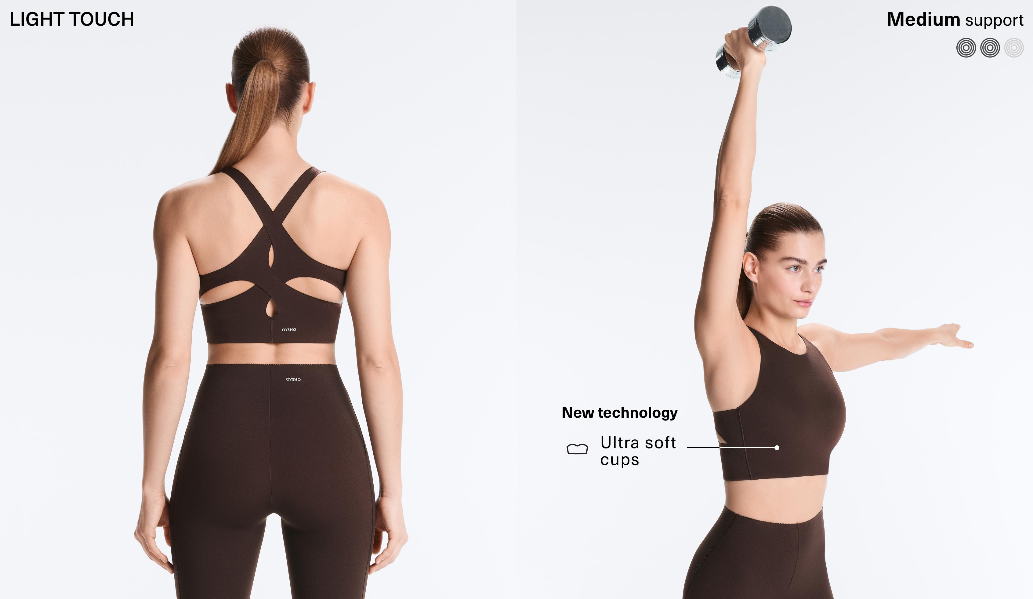Light Touch crossover back tank top — Dark chocolate