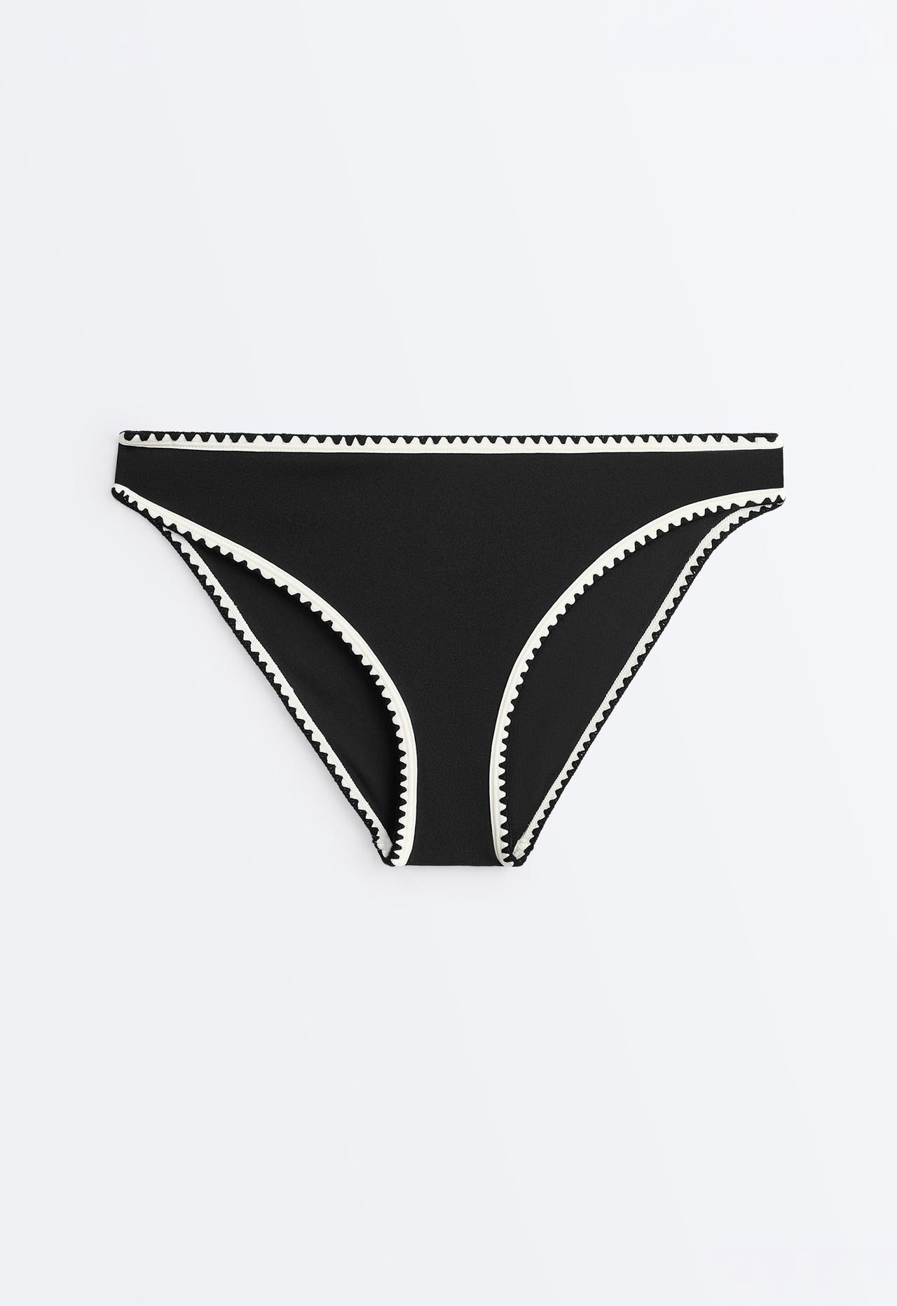 Contrast stitch classic bikini briefs — BLACK