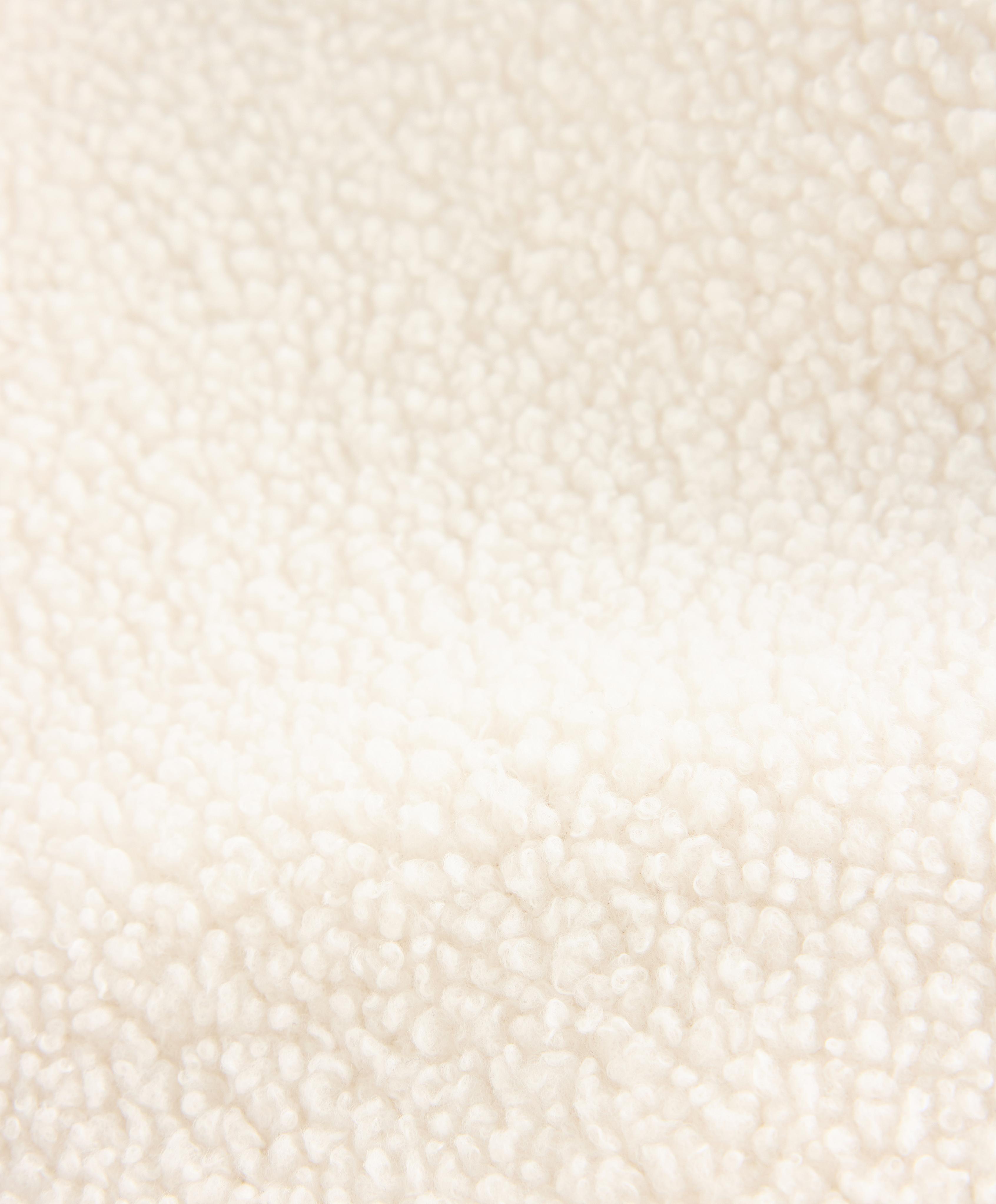 Faux-shearling jacket with hood — ECRU