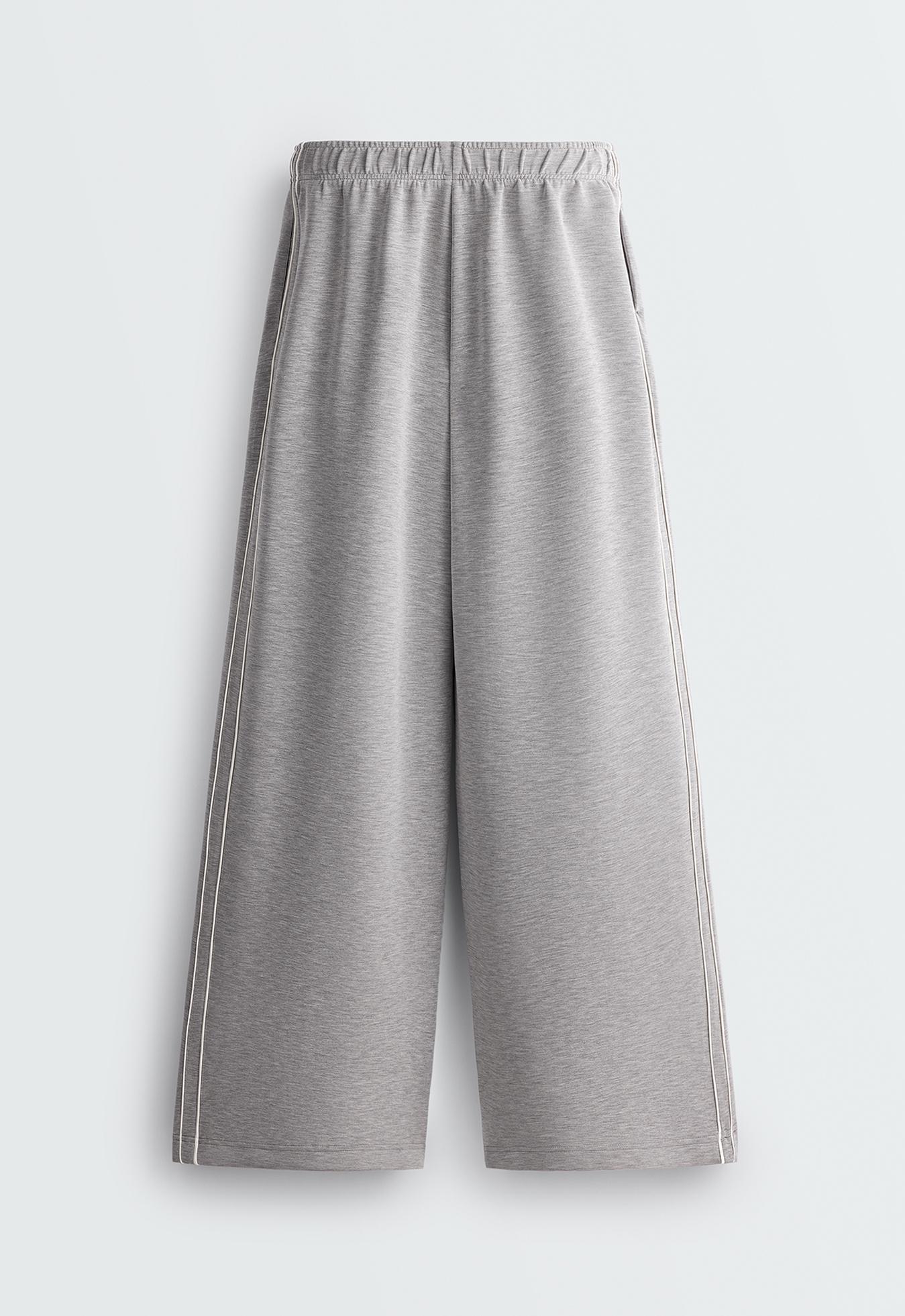 Wide-leg piping trousers with modal — MARL