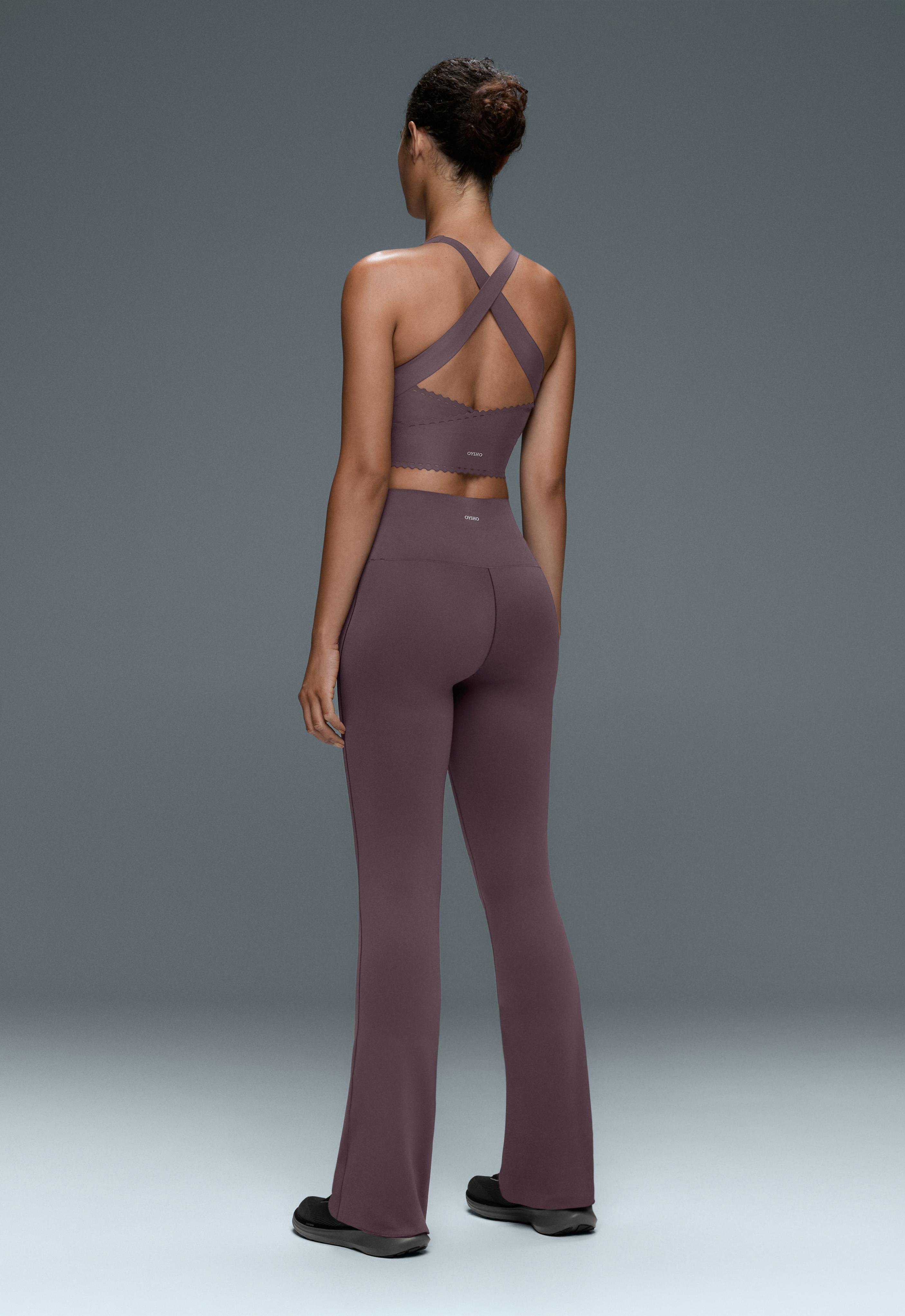 Perfect-adapt high-rise flare trousers — Purplish brown