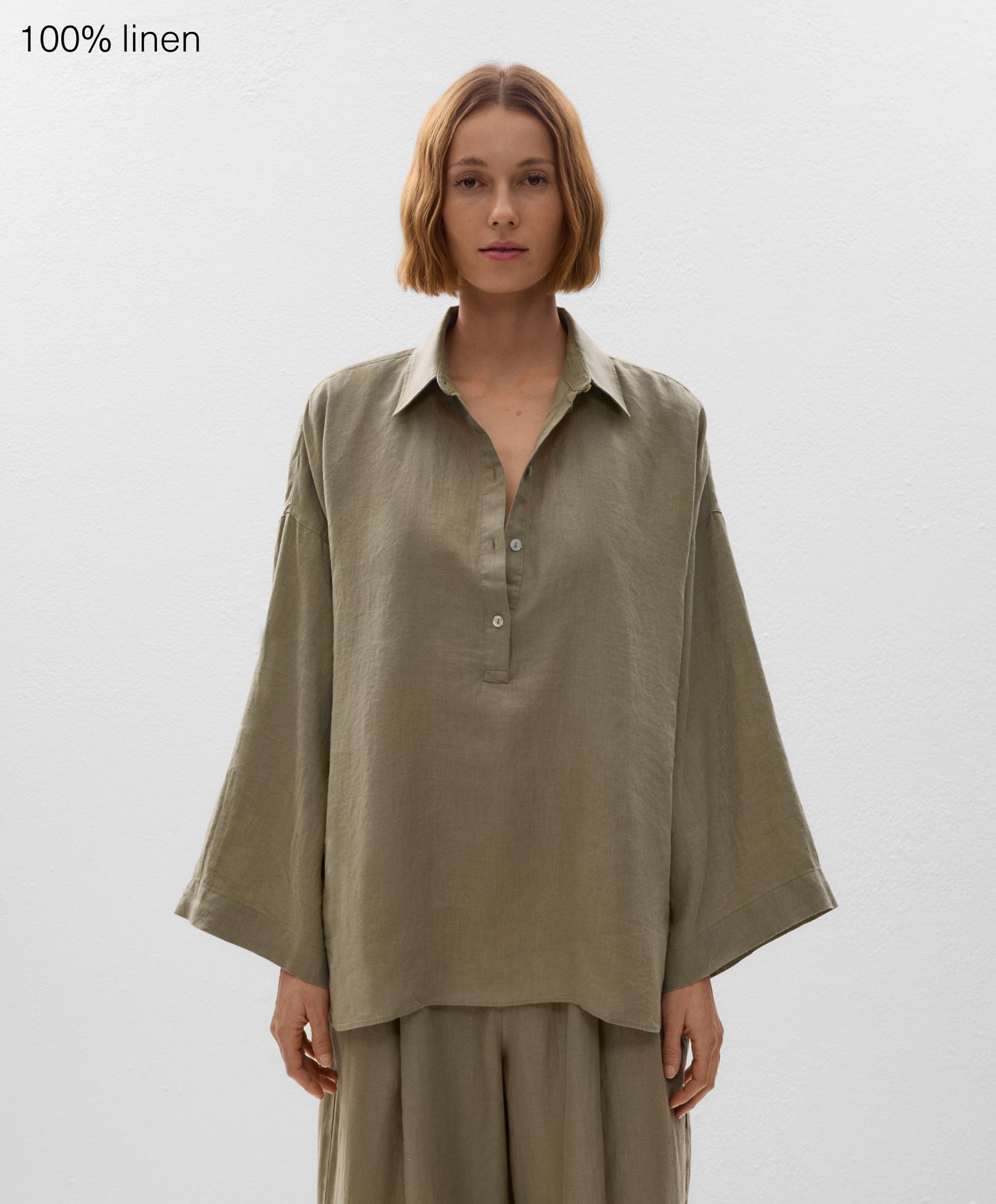 Oversize shirt in 100% linen
