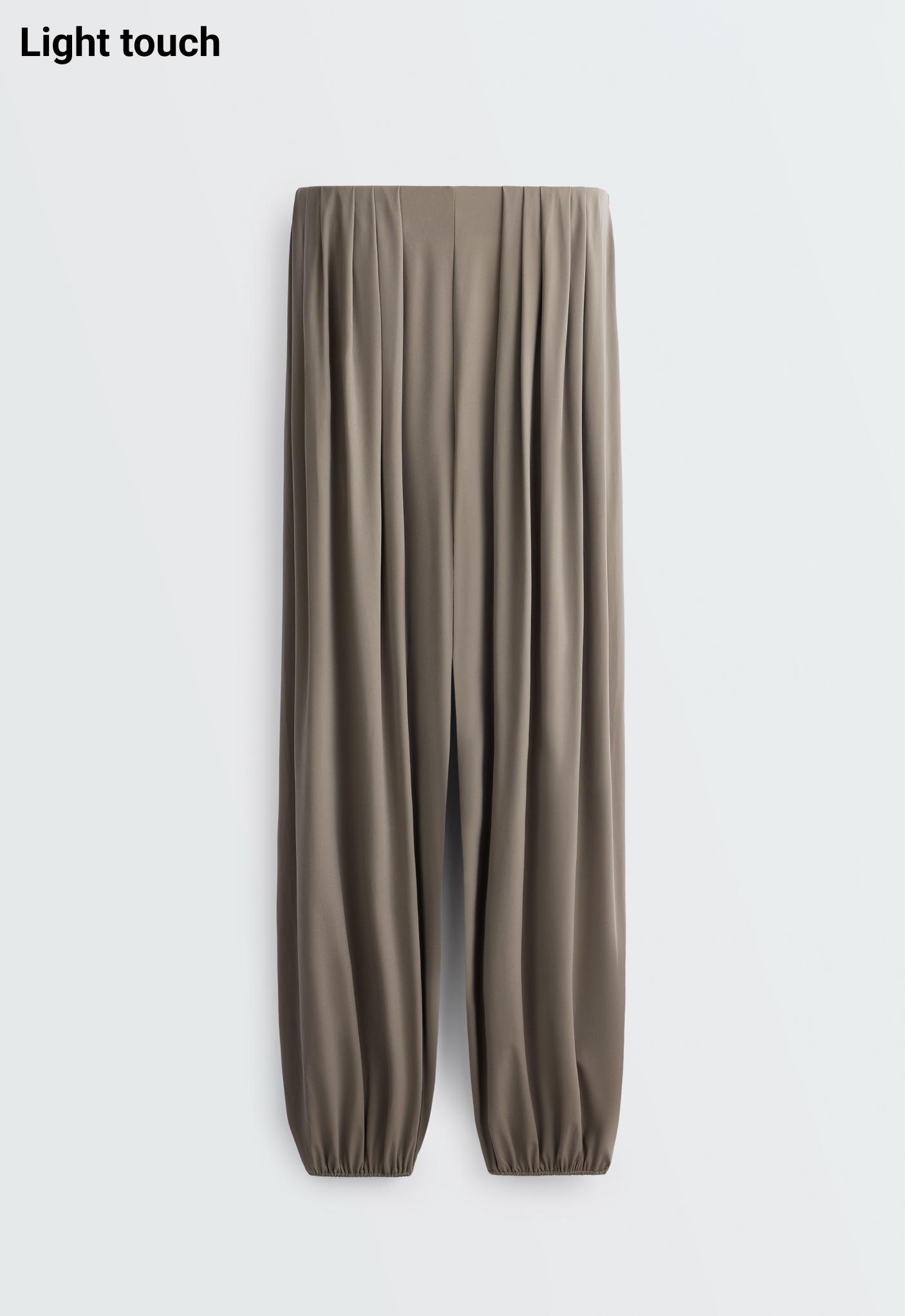 Light Touch pleated joggers — KHAKI-GREY