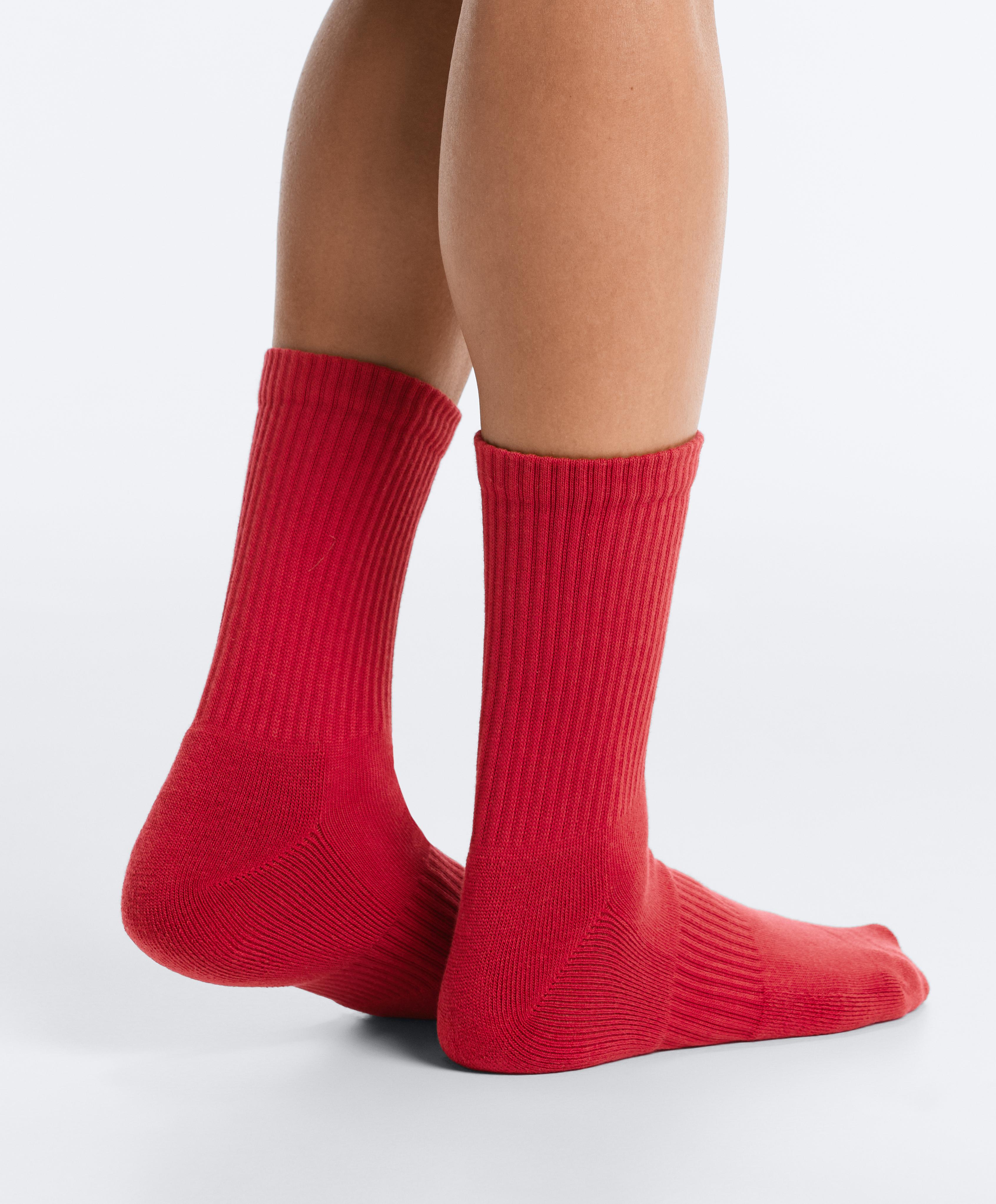 3 pairs of classic cotton blend sports socks — CHOCOLATE