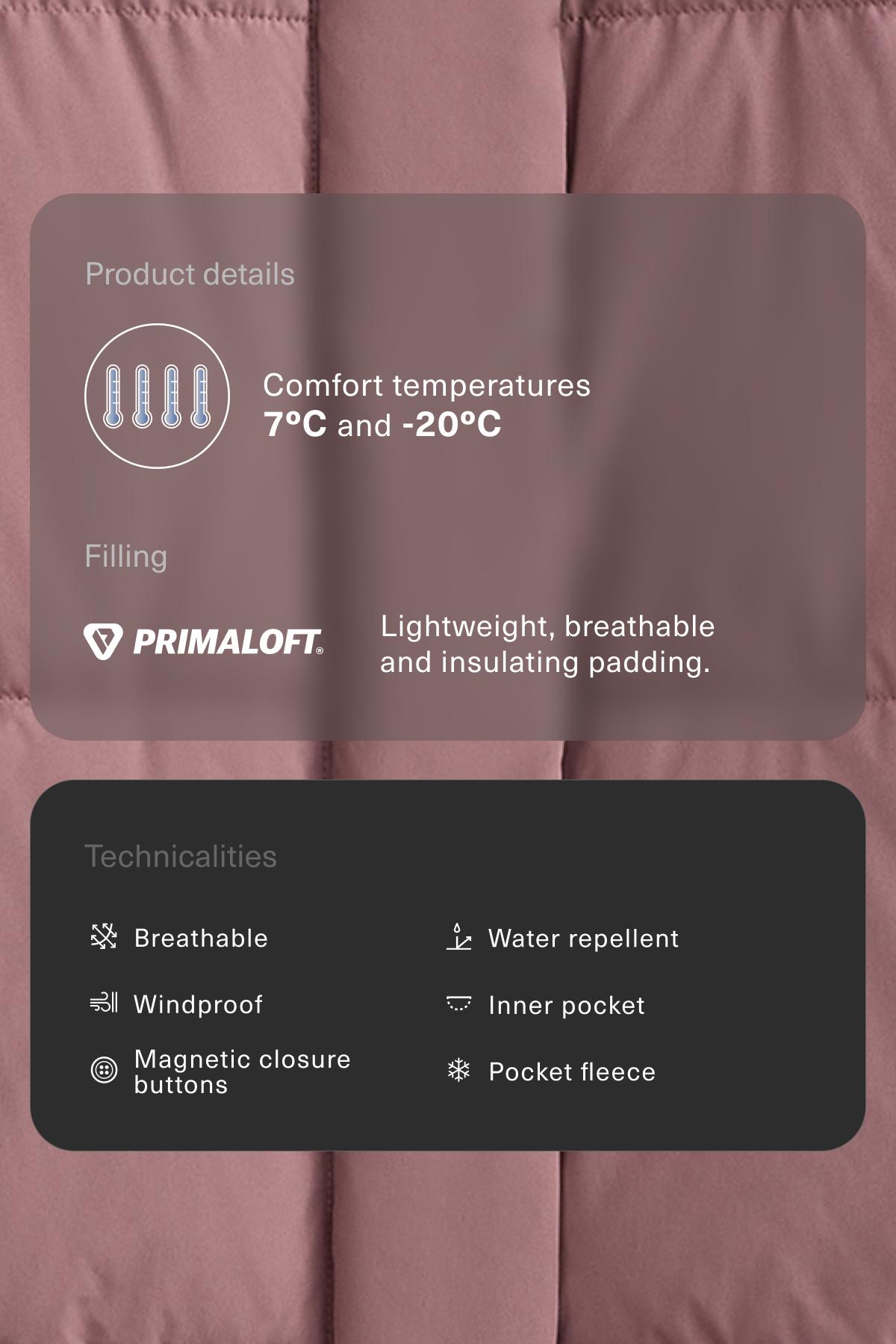 Primaloft® water-repellent padded jacket — PINK-MAUVE