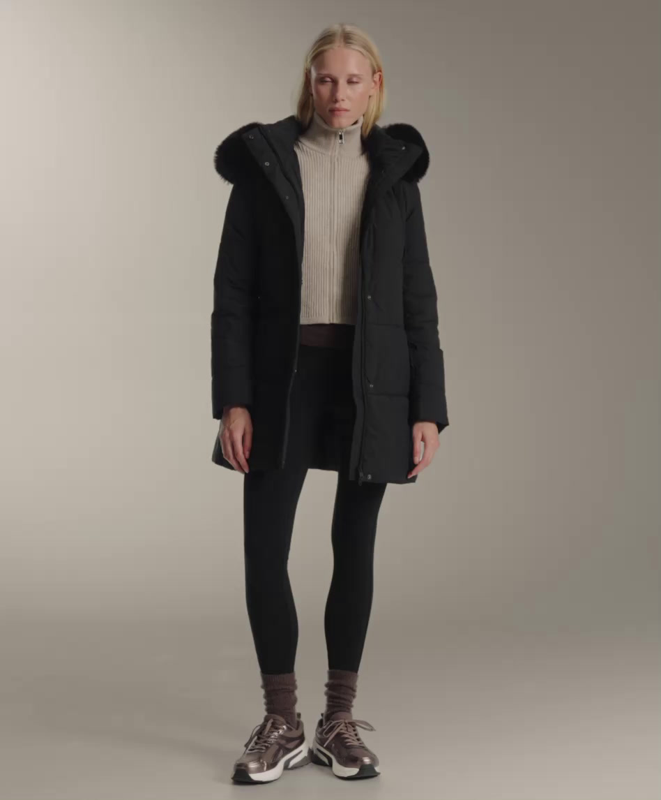 O.ria　レディース　BLK M Water-repellent Primaloft® padded midi jacket | OYSHO România