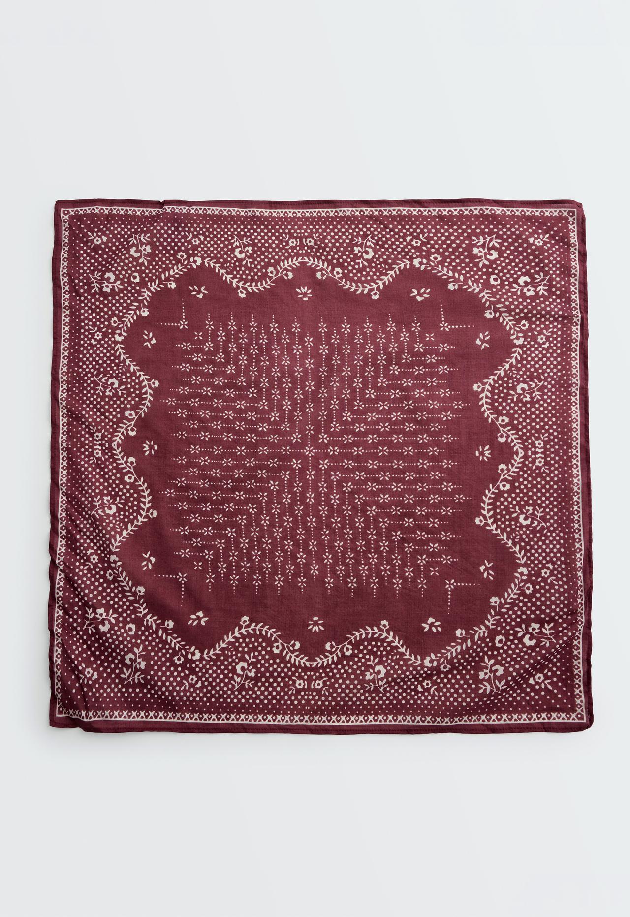 100% cotton print bandana — BURGUNDY