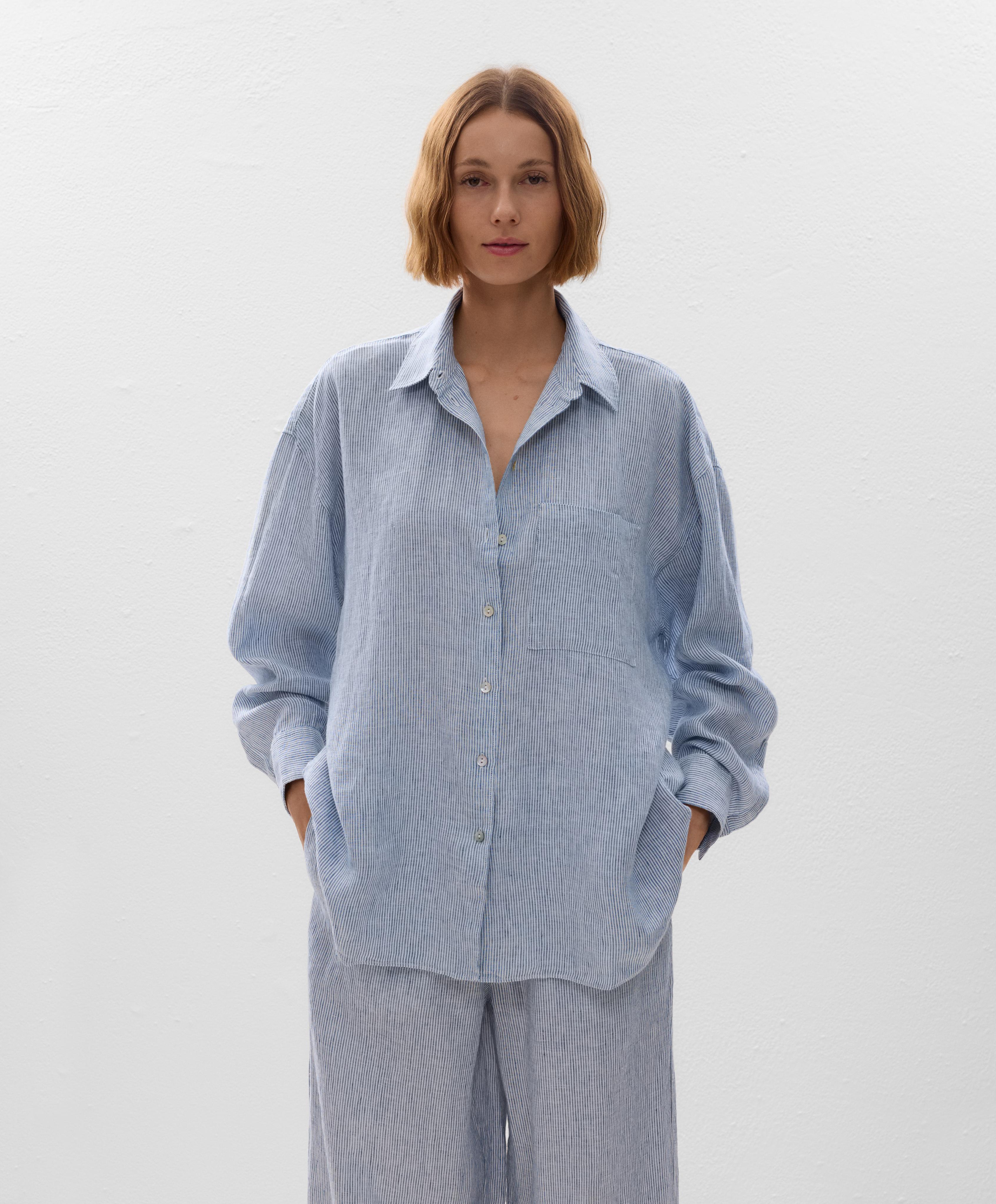 Camicia relaxed a righe 100% lino Camicia relaxed a righe 100% lino