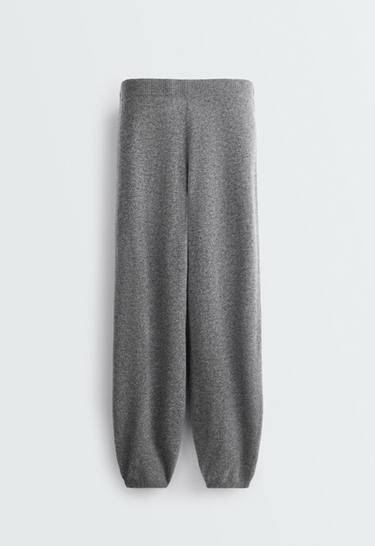 100% cashmere balloon knit trousers — MOTTLED GREY MELANGE 6