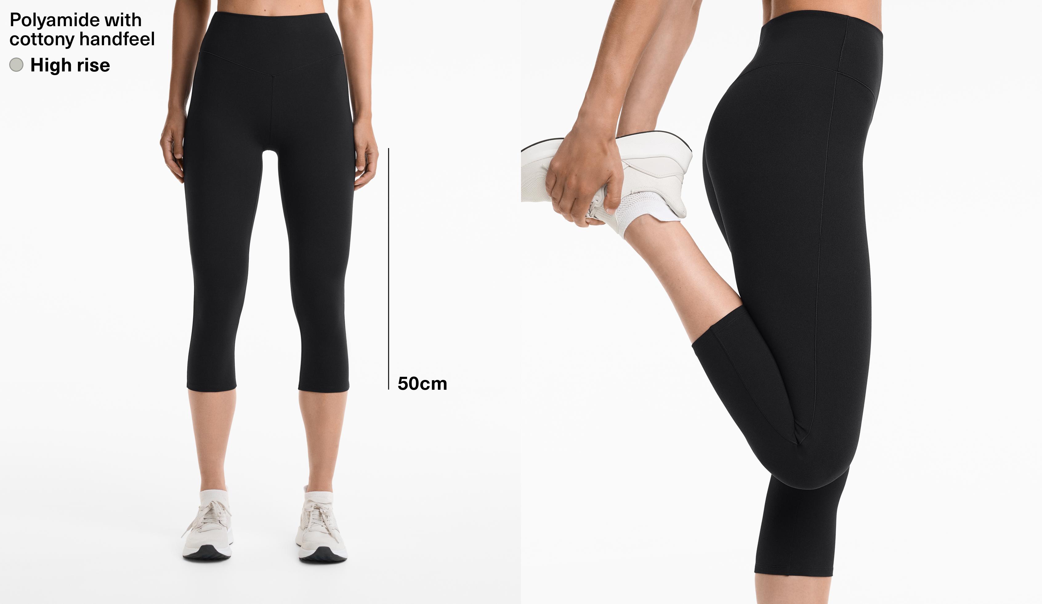 Legging corsaire en polyamide au toucher cotonneux 40 cm