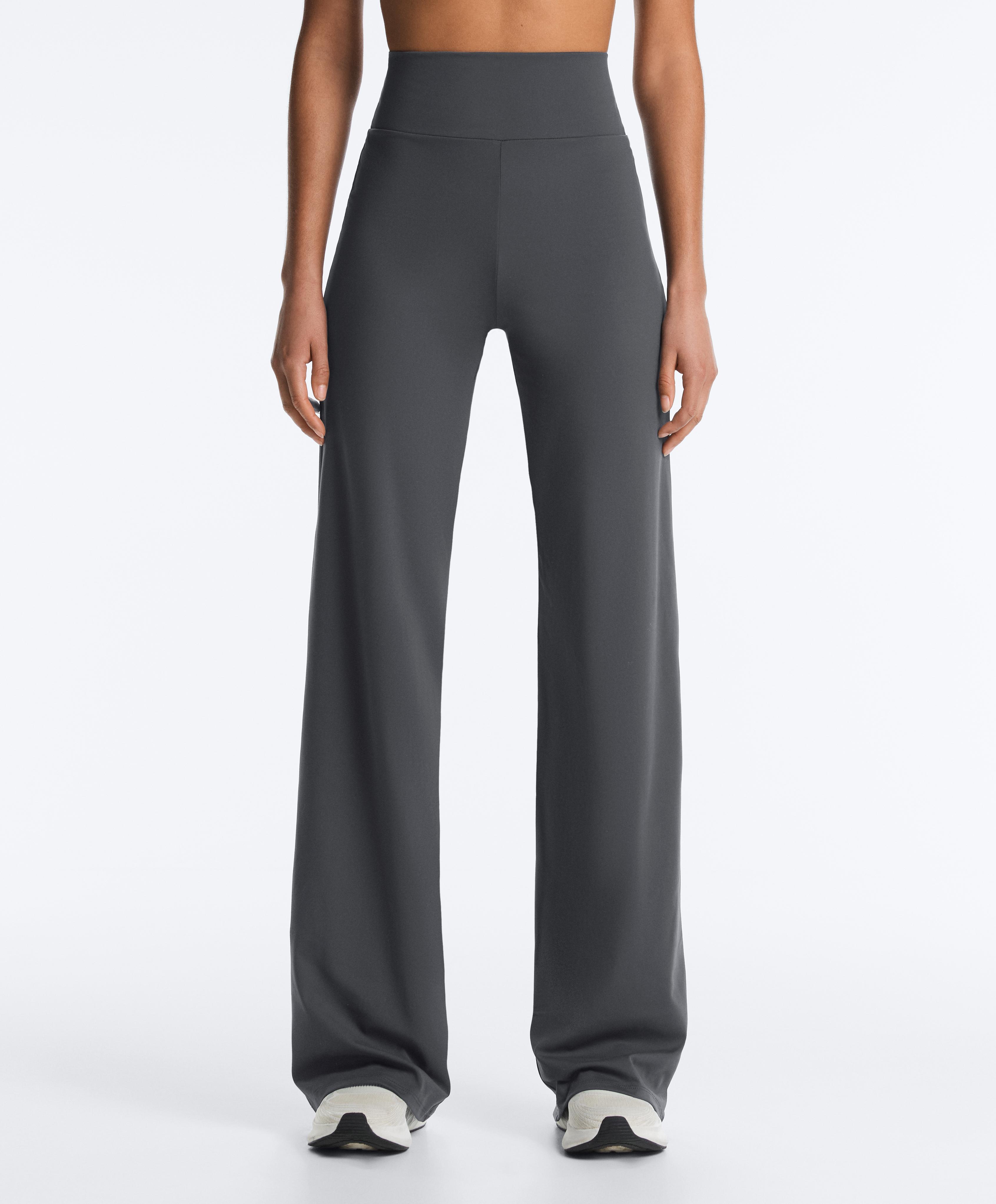 High-rise Comfortlux straight-leg trousers — ASPHALT