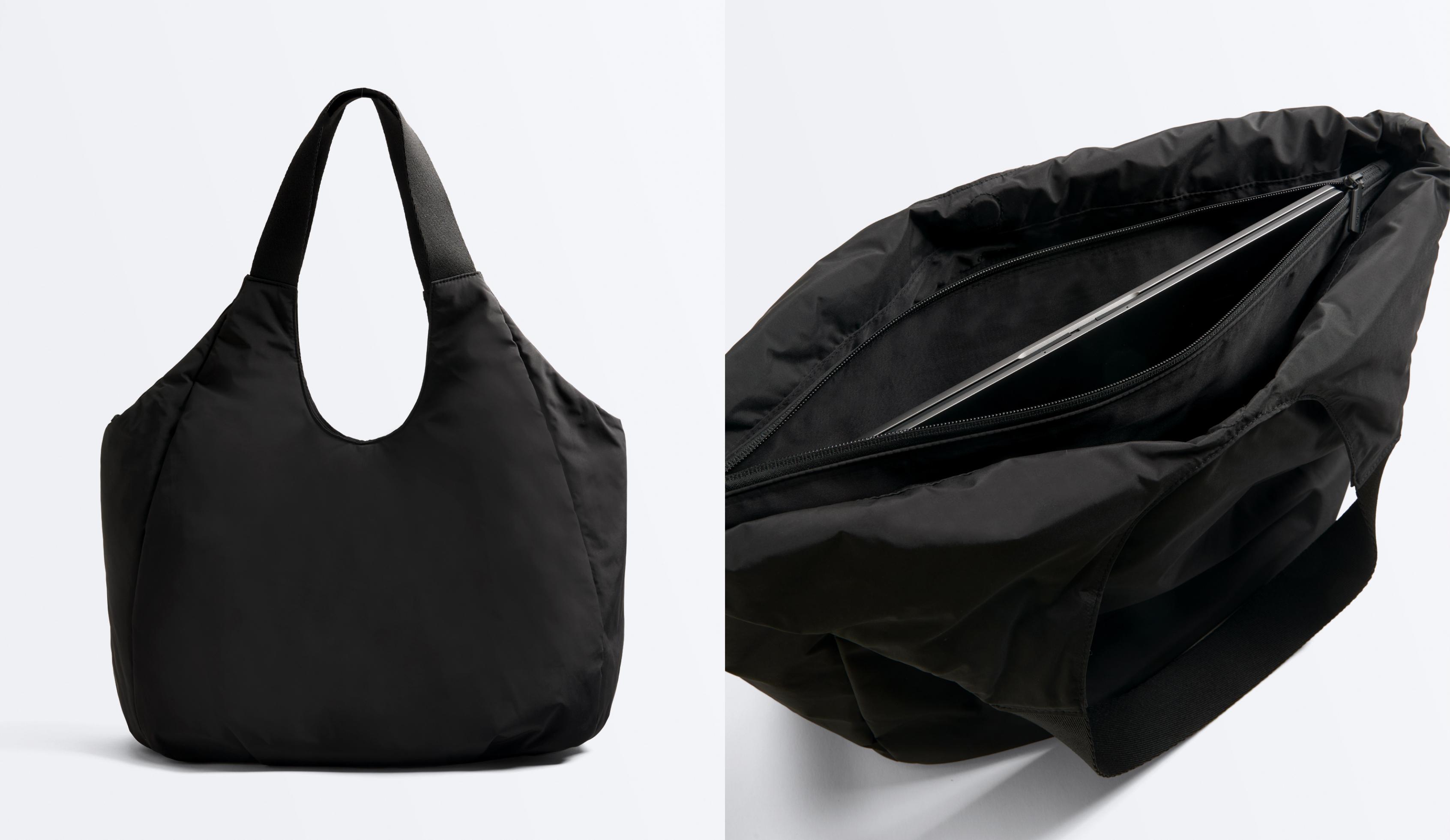 Shopper bag with contrasting handle