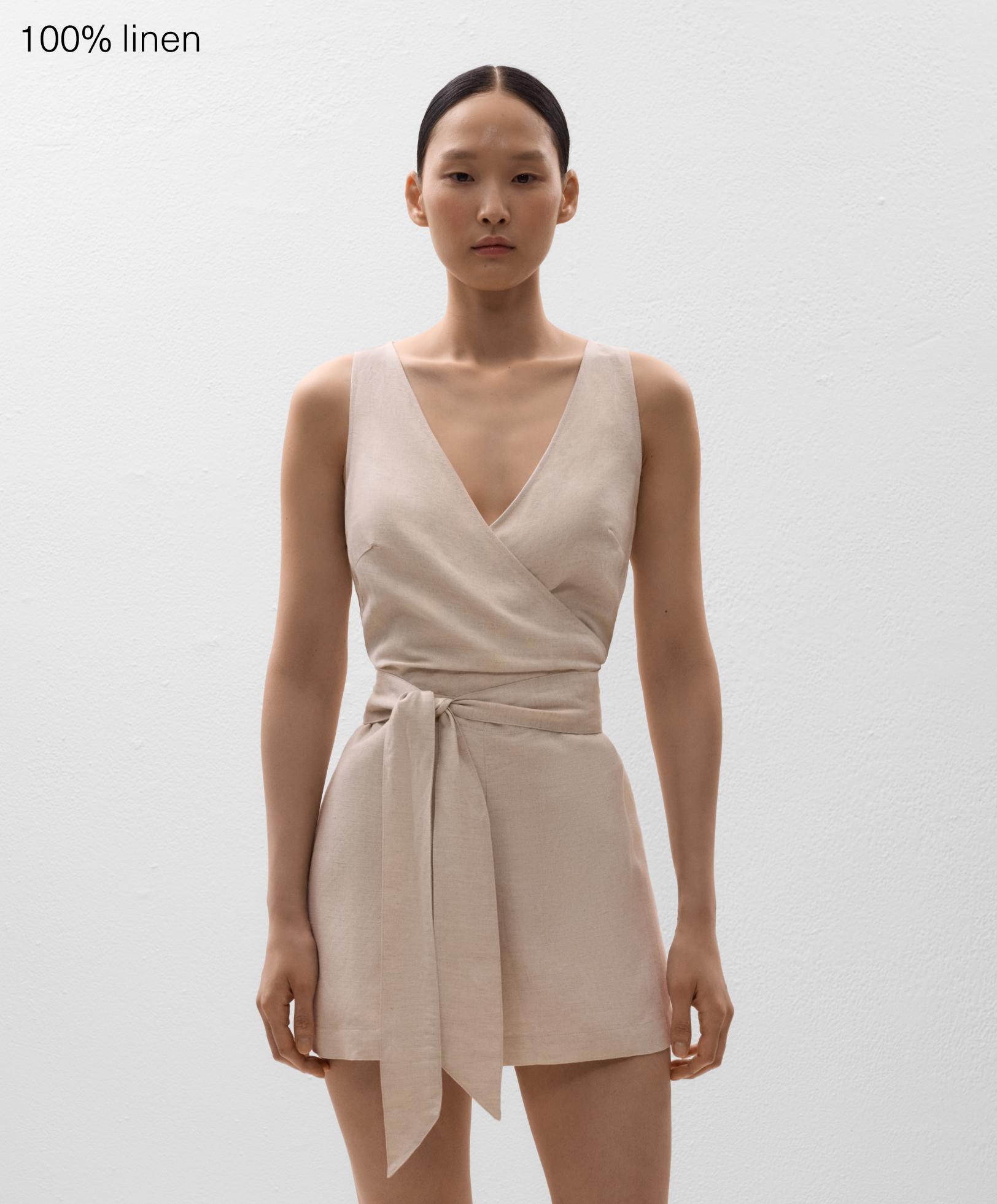 Linen tie playsuit - Sale Linen tie playsuit - Sale