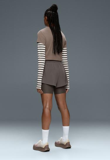 Technical mid rise 2-in-1 shorts — CHARCOAL GREY 5