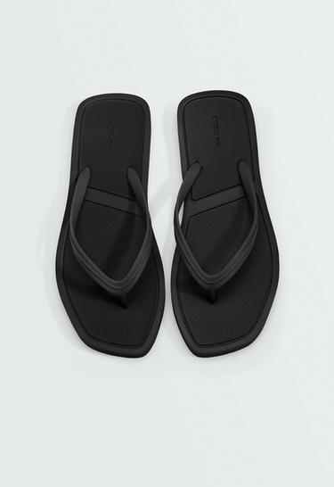 Embossed beach sandals — BLACK 3