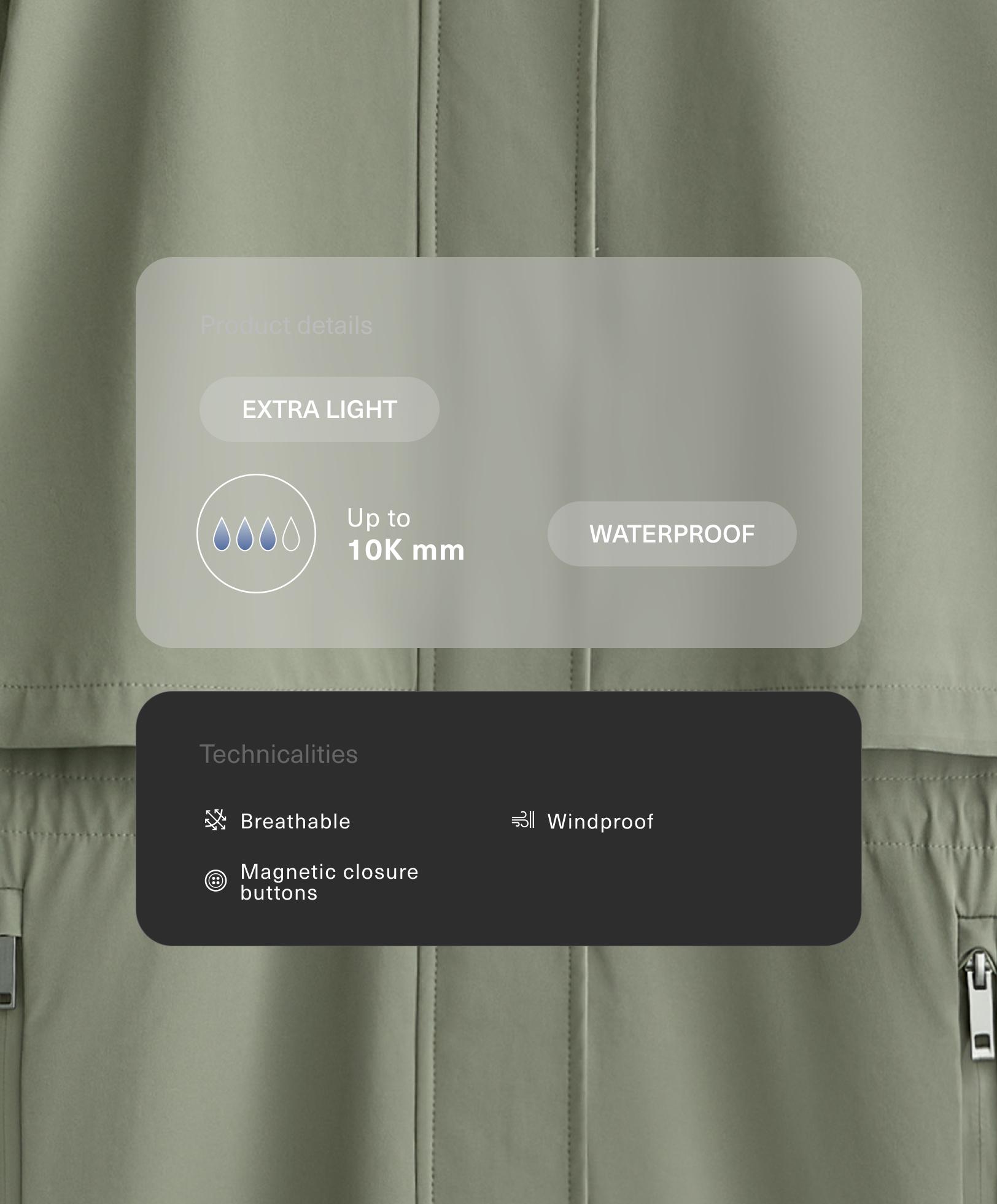 10k extra lightweight long waterproof jacket - Sale