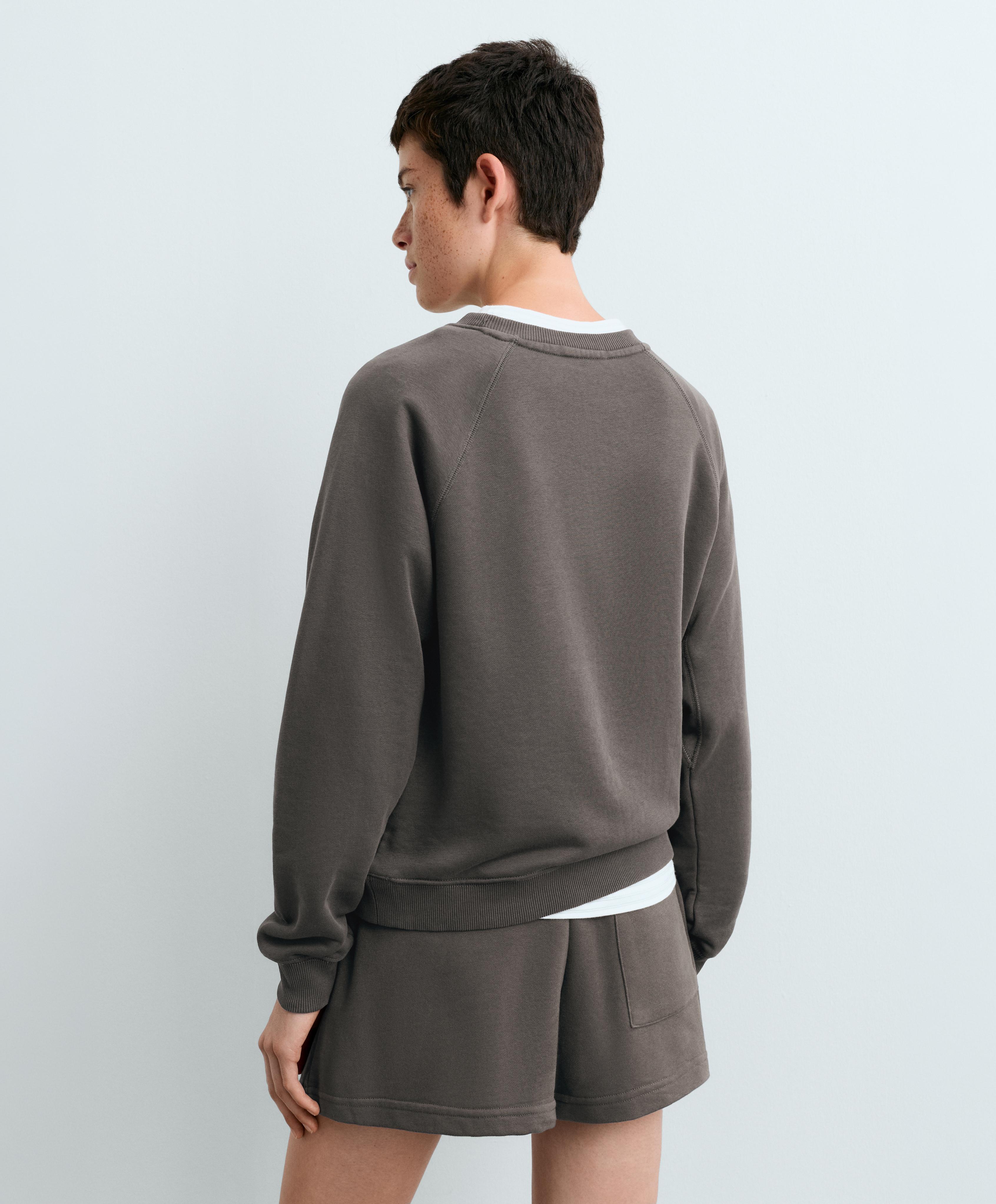 Cotton-blend crew neck sweatshirt — ANTHRACITE
