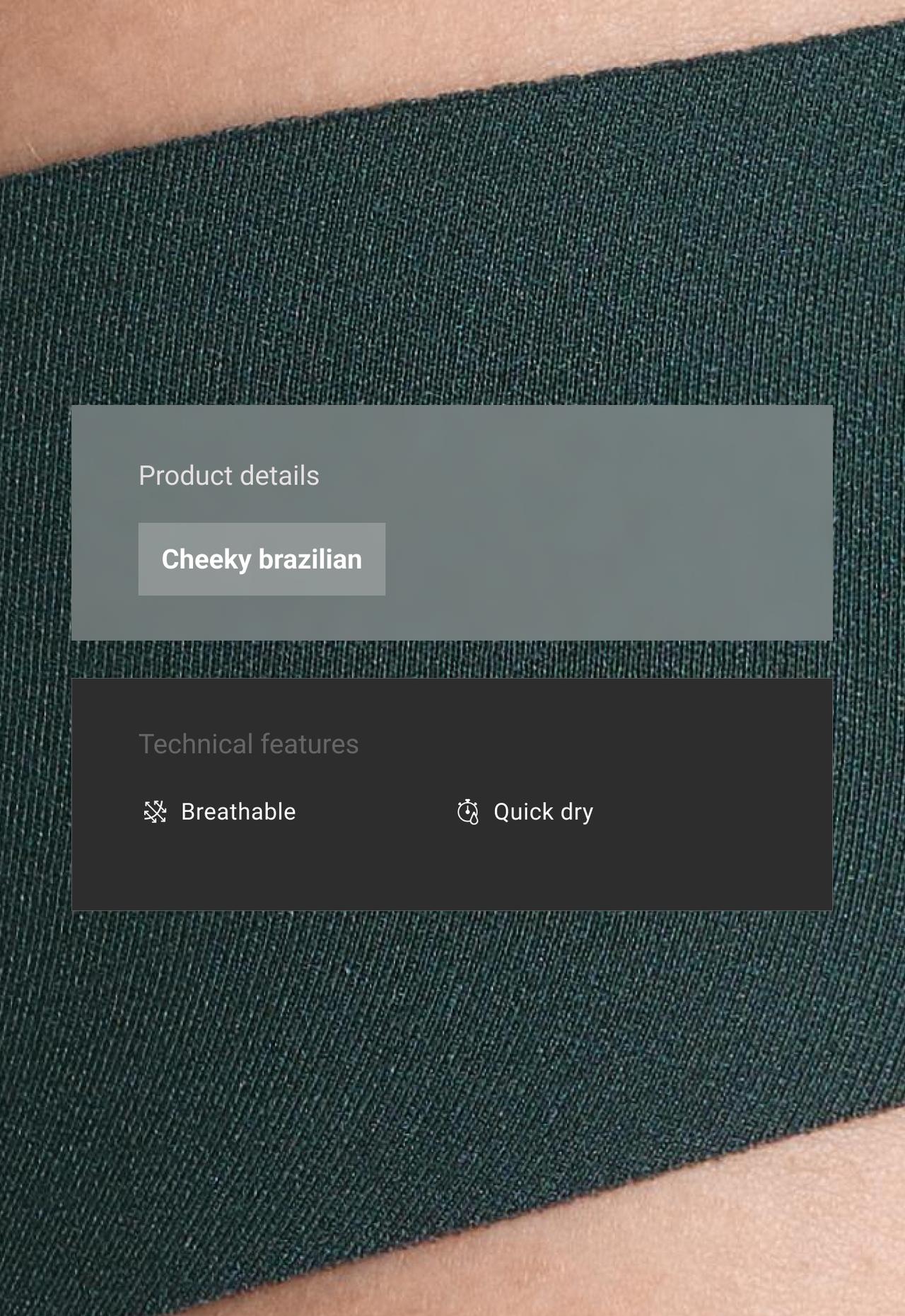 3 invisible polyamide blend laser-cut Brazilian briefs — WASHED GREEN