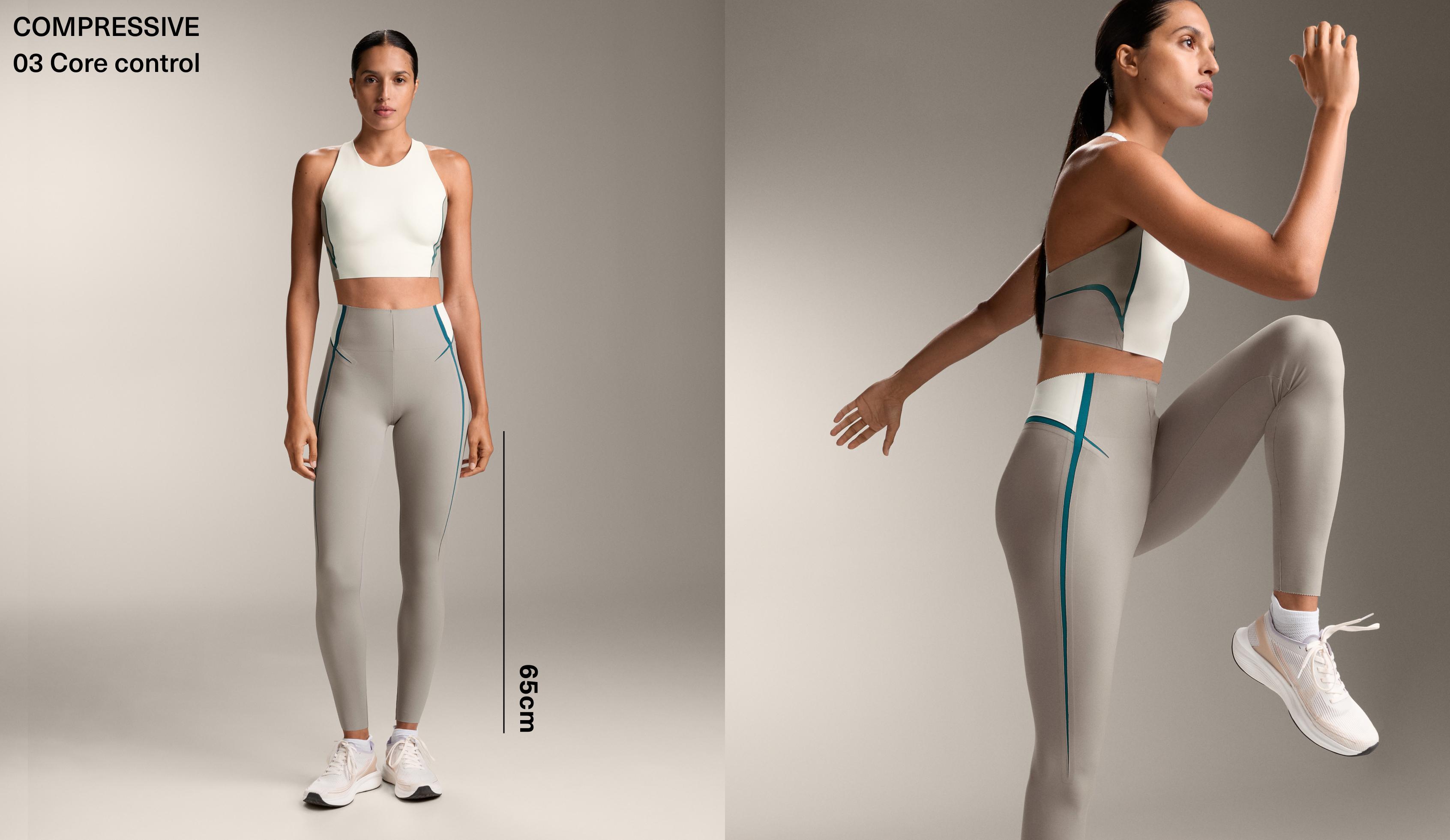 Compressive клин 7/8 с висока талия и линии 65 см
