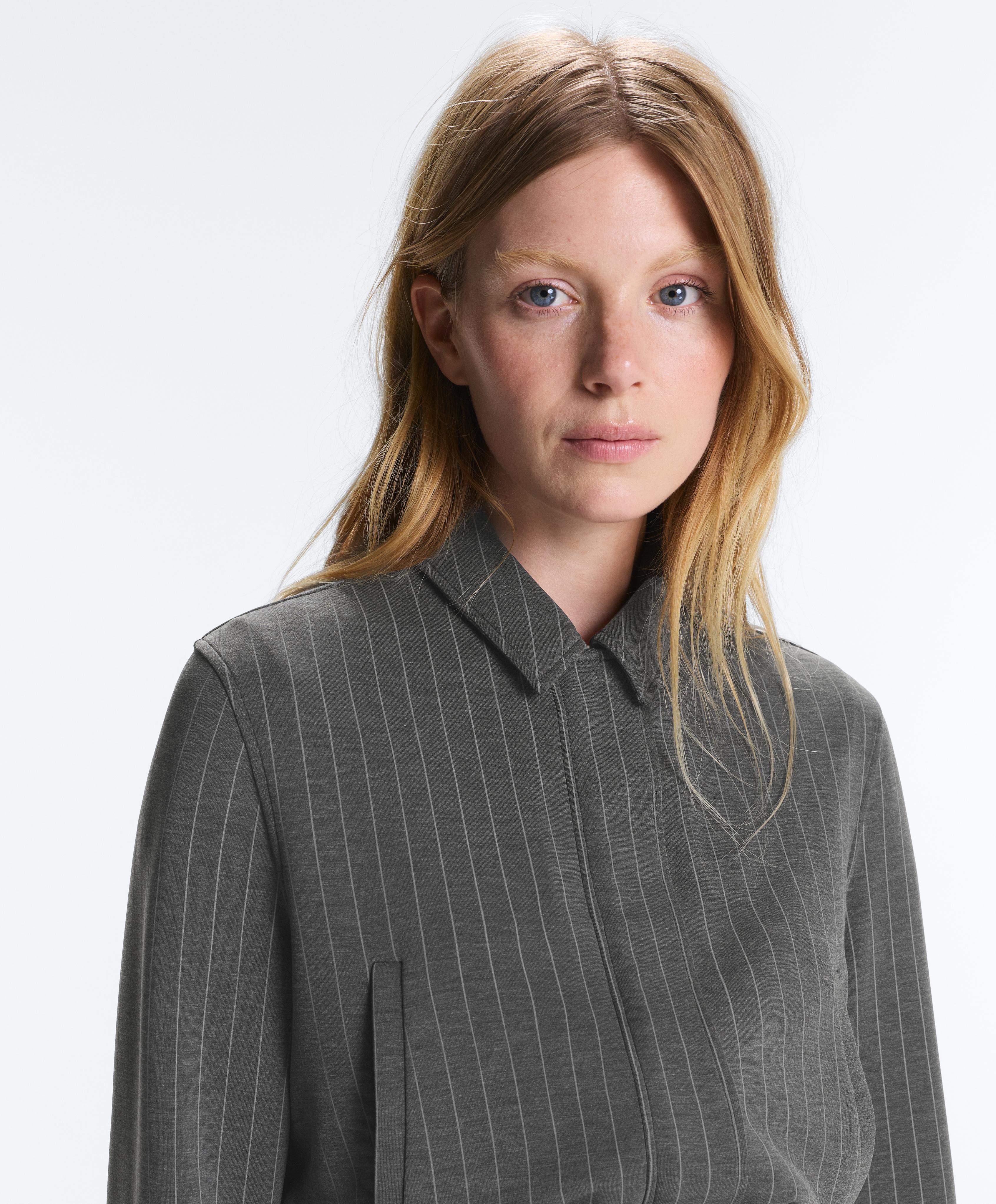 Soft-touch modal jacket with belt — DARK GREY