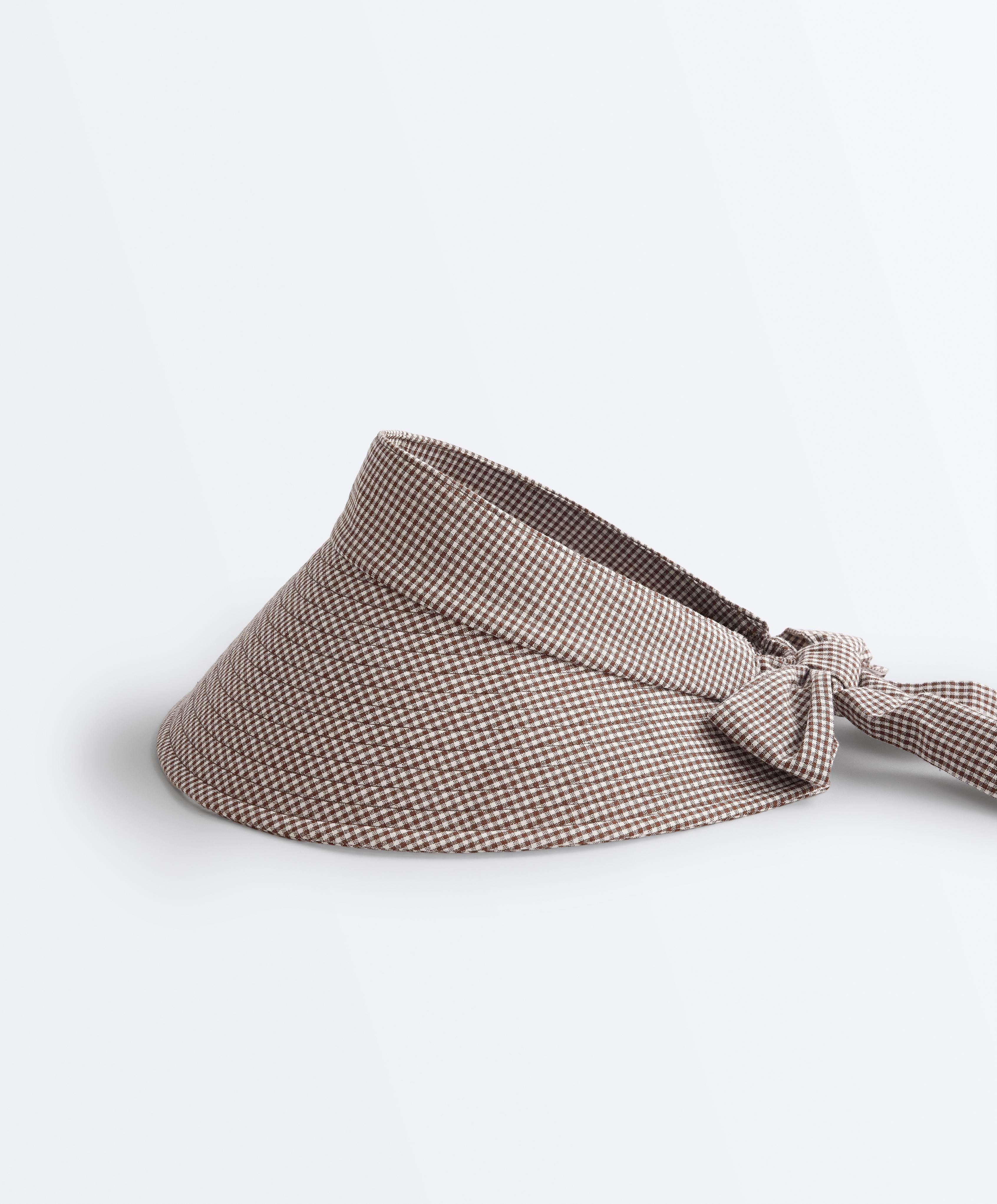 Gingham visor — BROWN