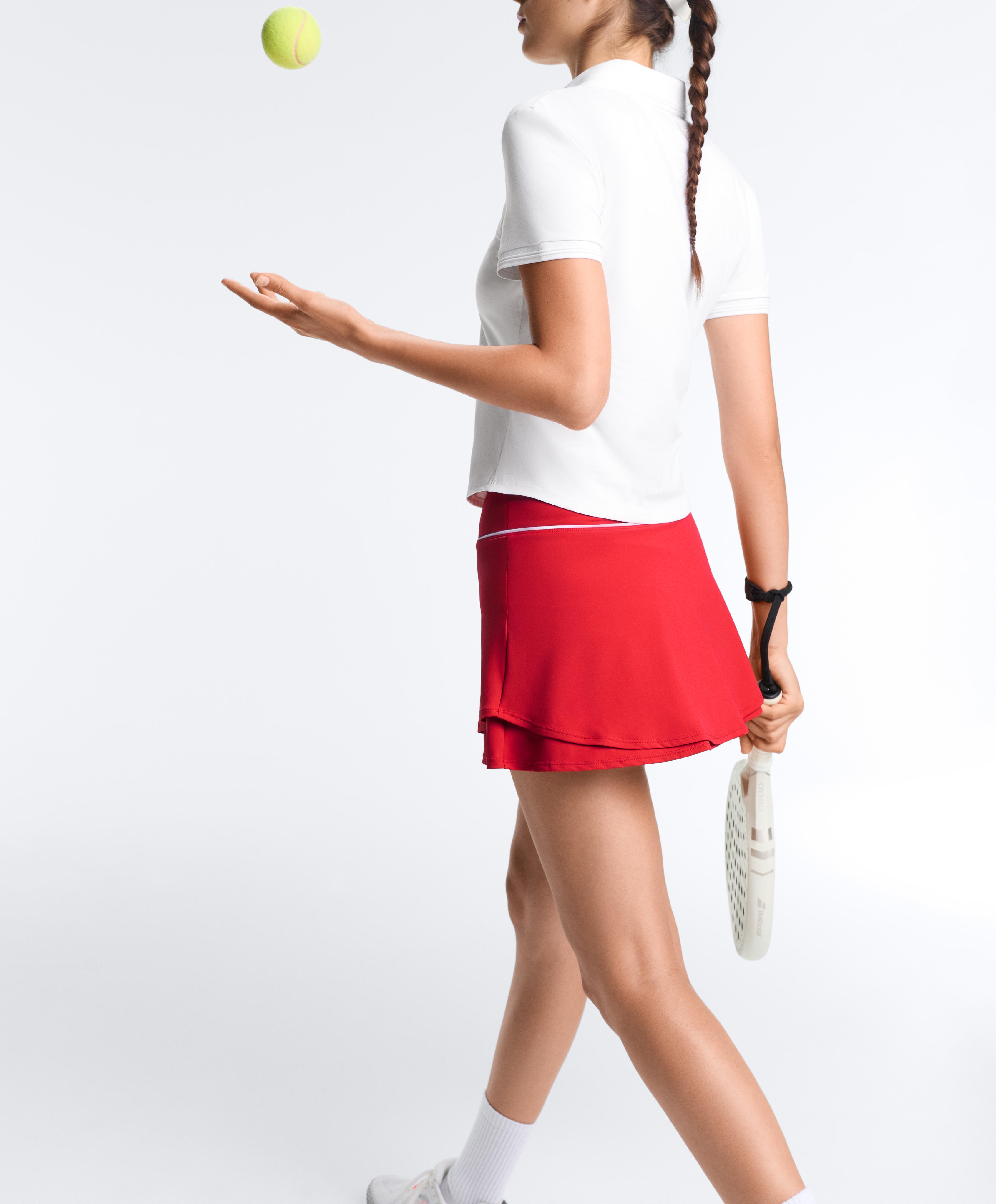 Double layer high rise short skirt