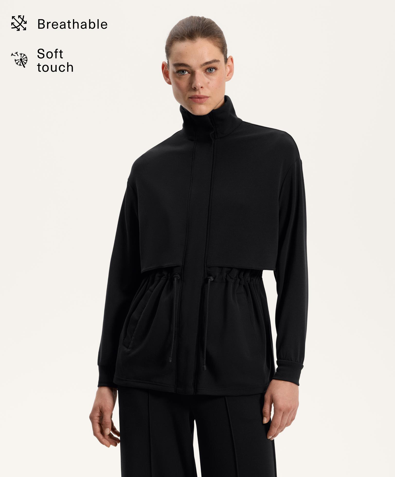 Veste longue poches avec modal au toucher doux Veste longue poches avec modal au toucher doux