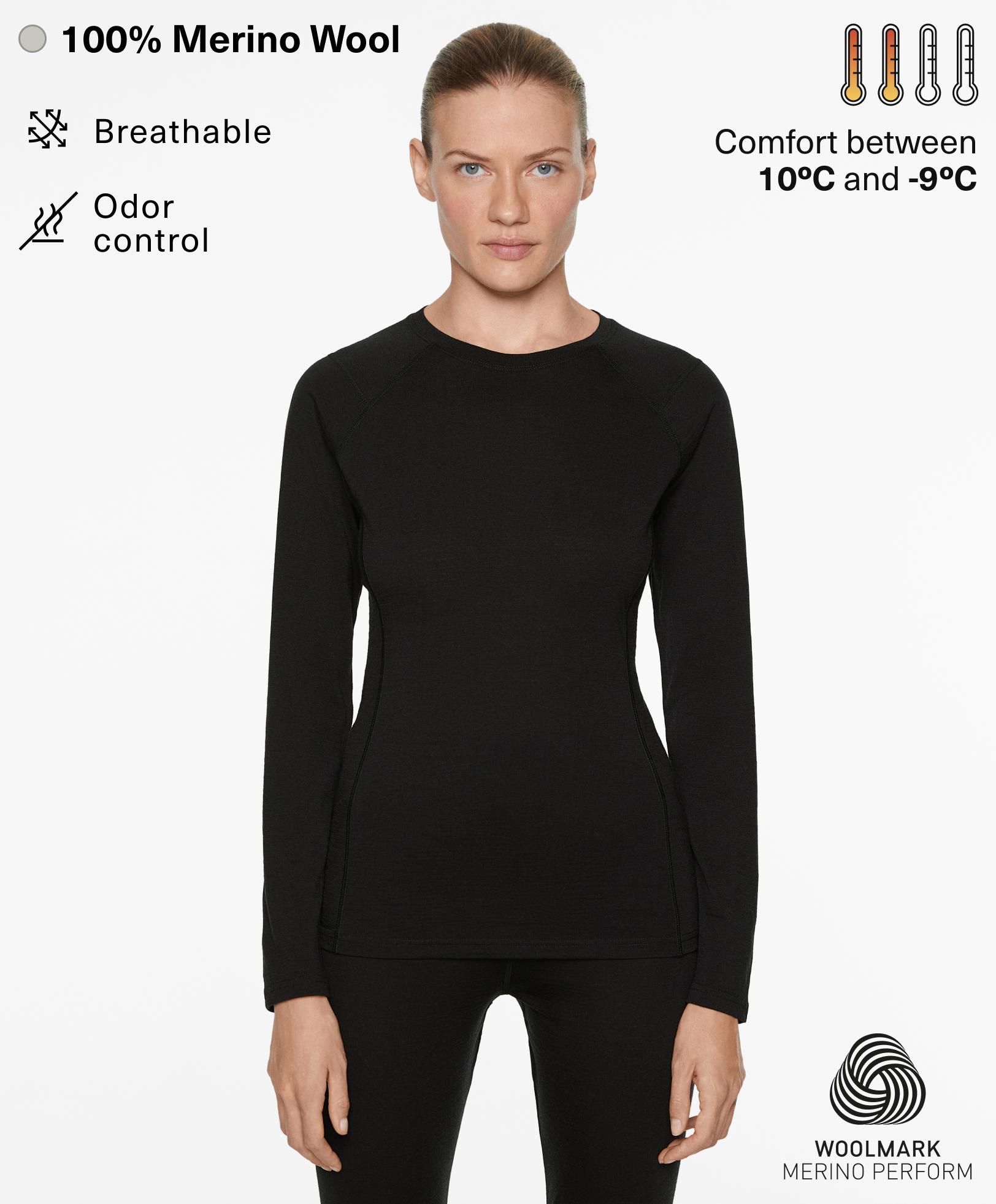 Performance base layers 100% merino wool top