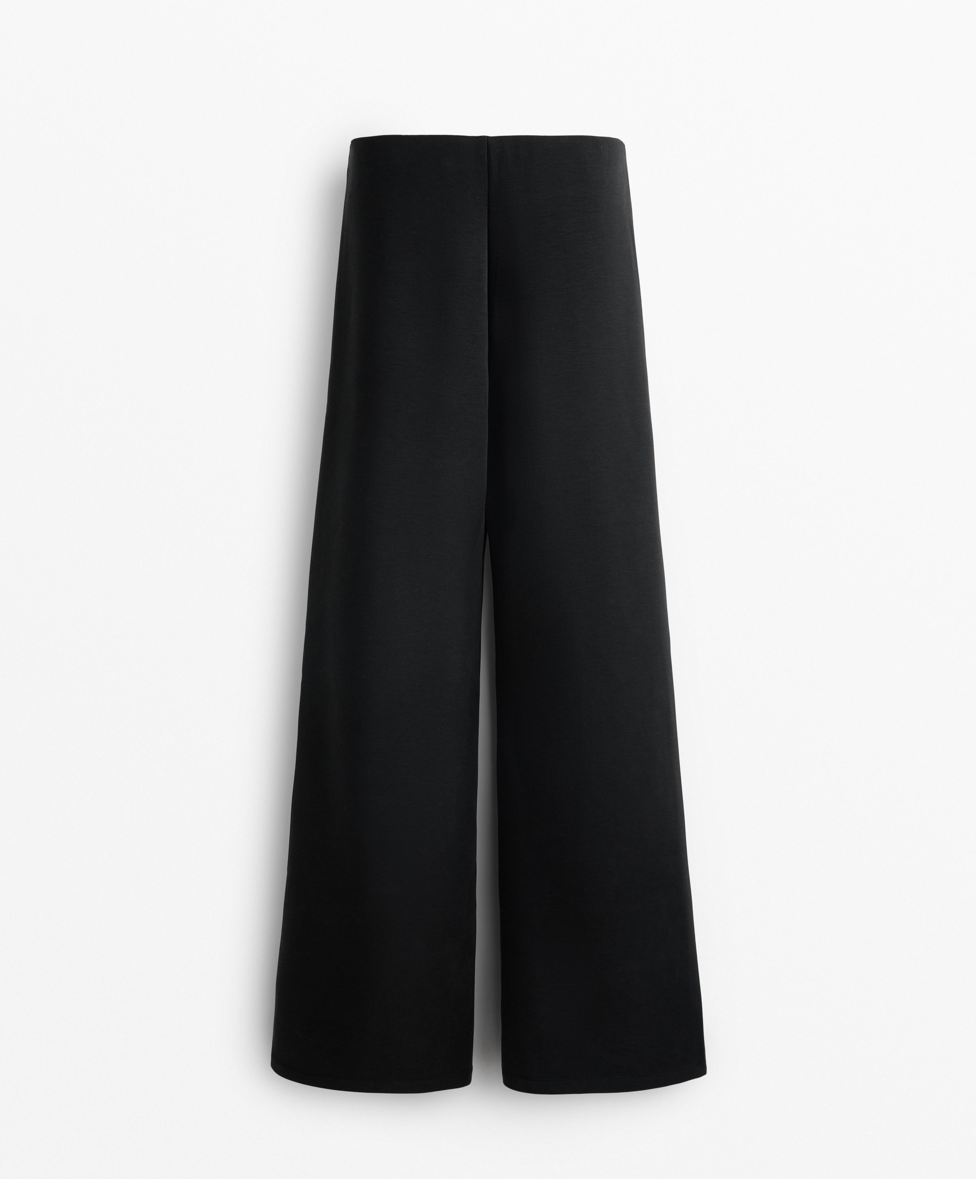 Crease flare trousers with brushed modal