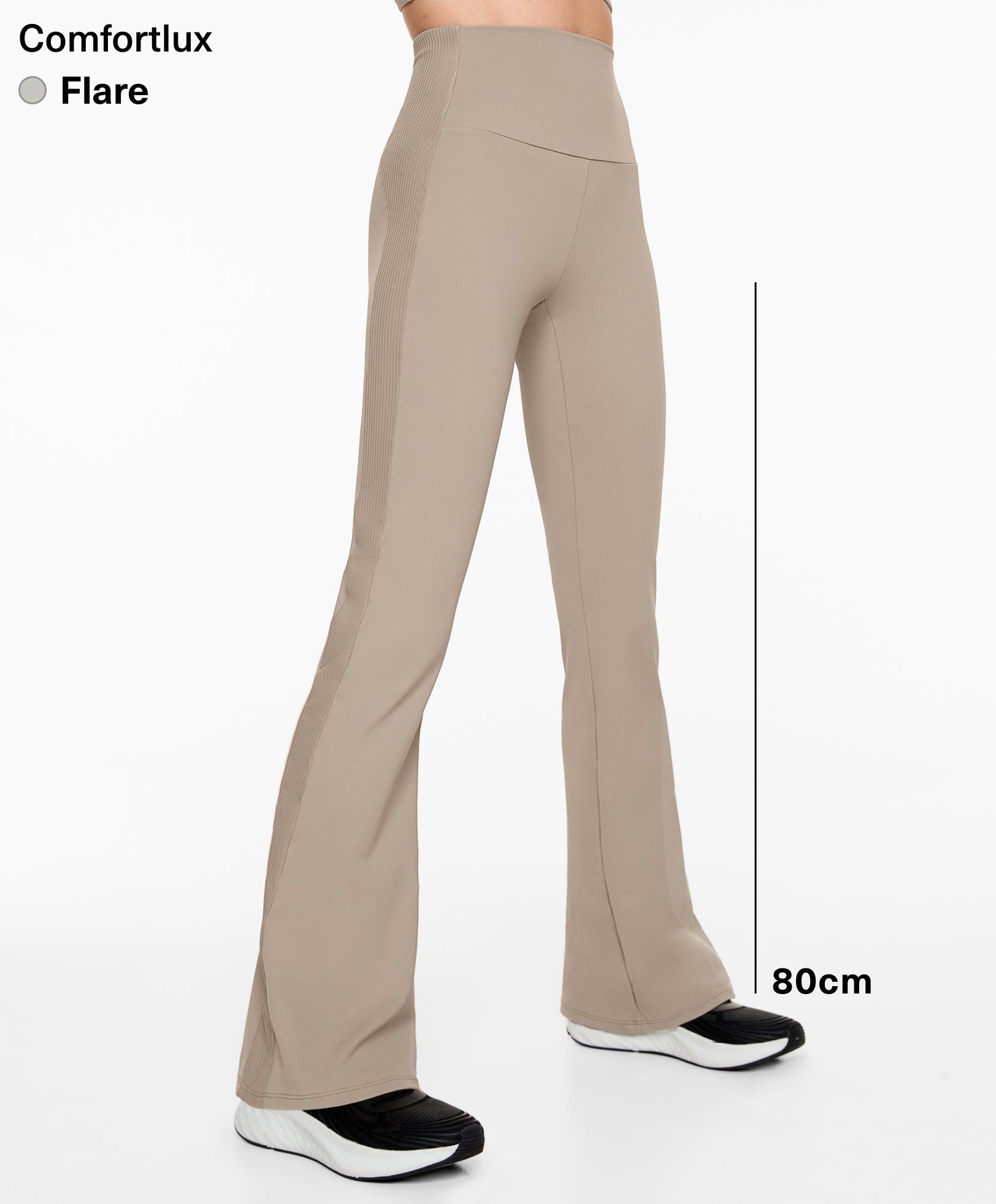 High rise rib comfortlux 80cm flare trousers - Sale