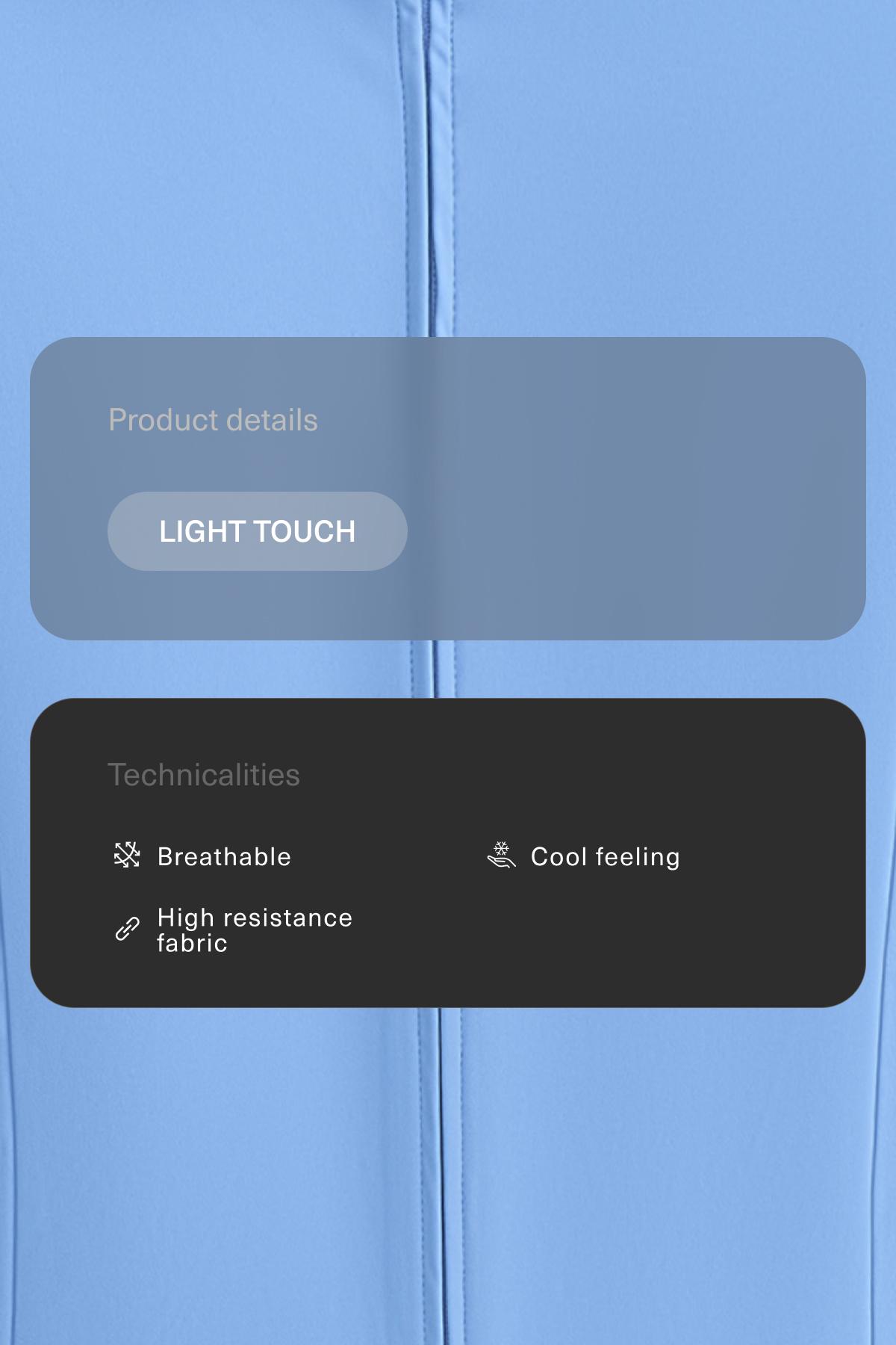 Short Light Touch technical jacket — PALE LAVENDER BLUE
